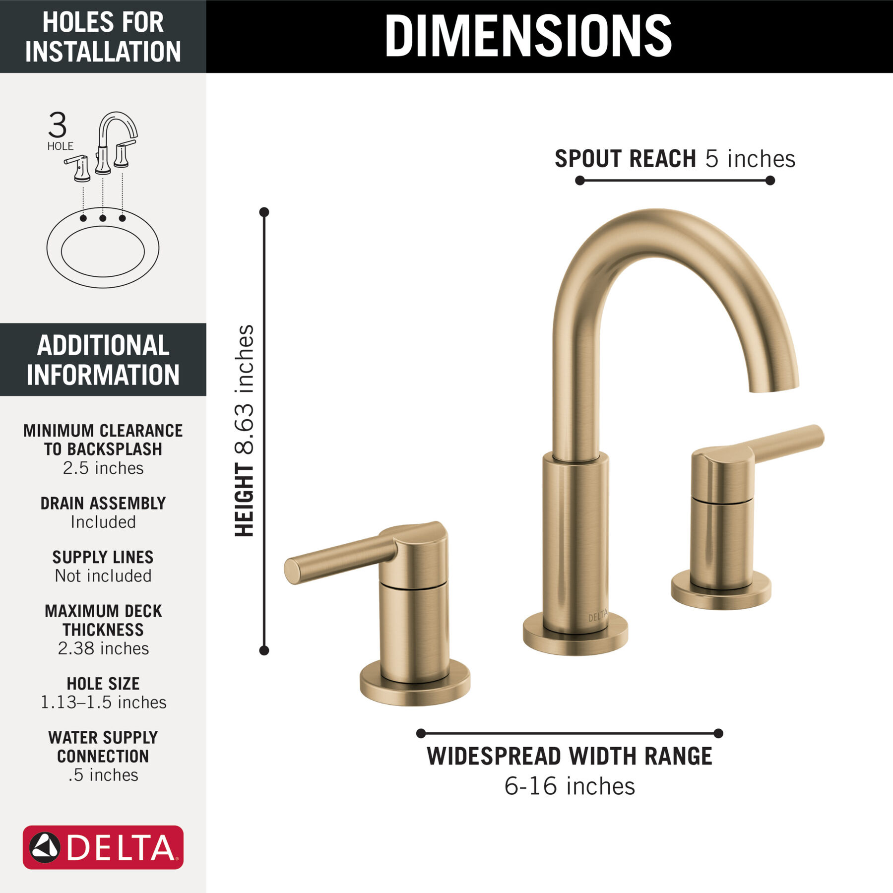 Widespread Lavatory Faucet with Tub Shower Trim Bundle - 14 Series