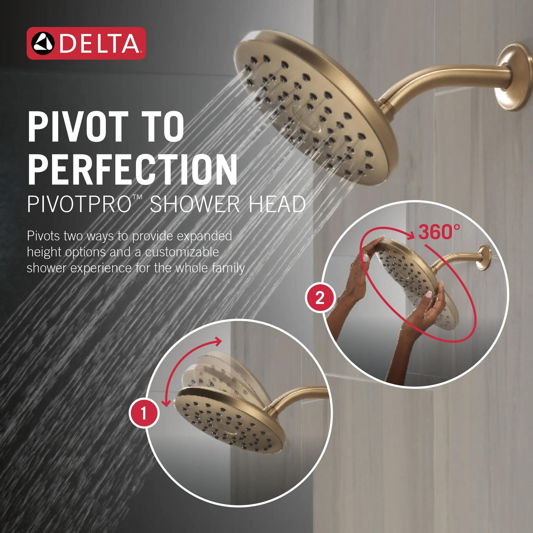 PivotPro&trade; Raincan Shower Head