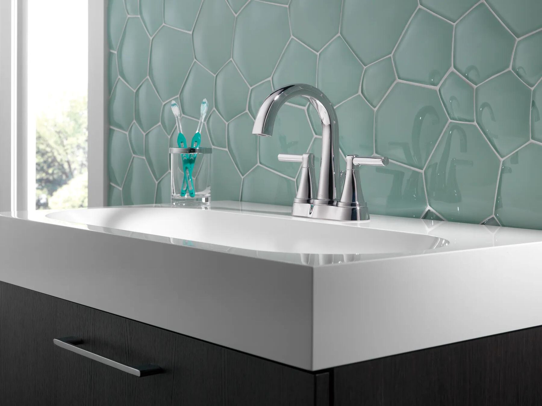 Two Handle Centerset Bathroom Faucet (Recertified)