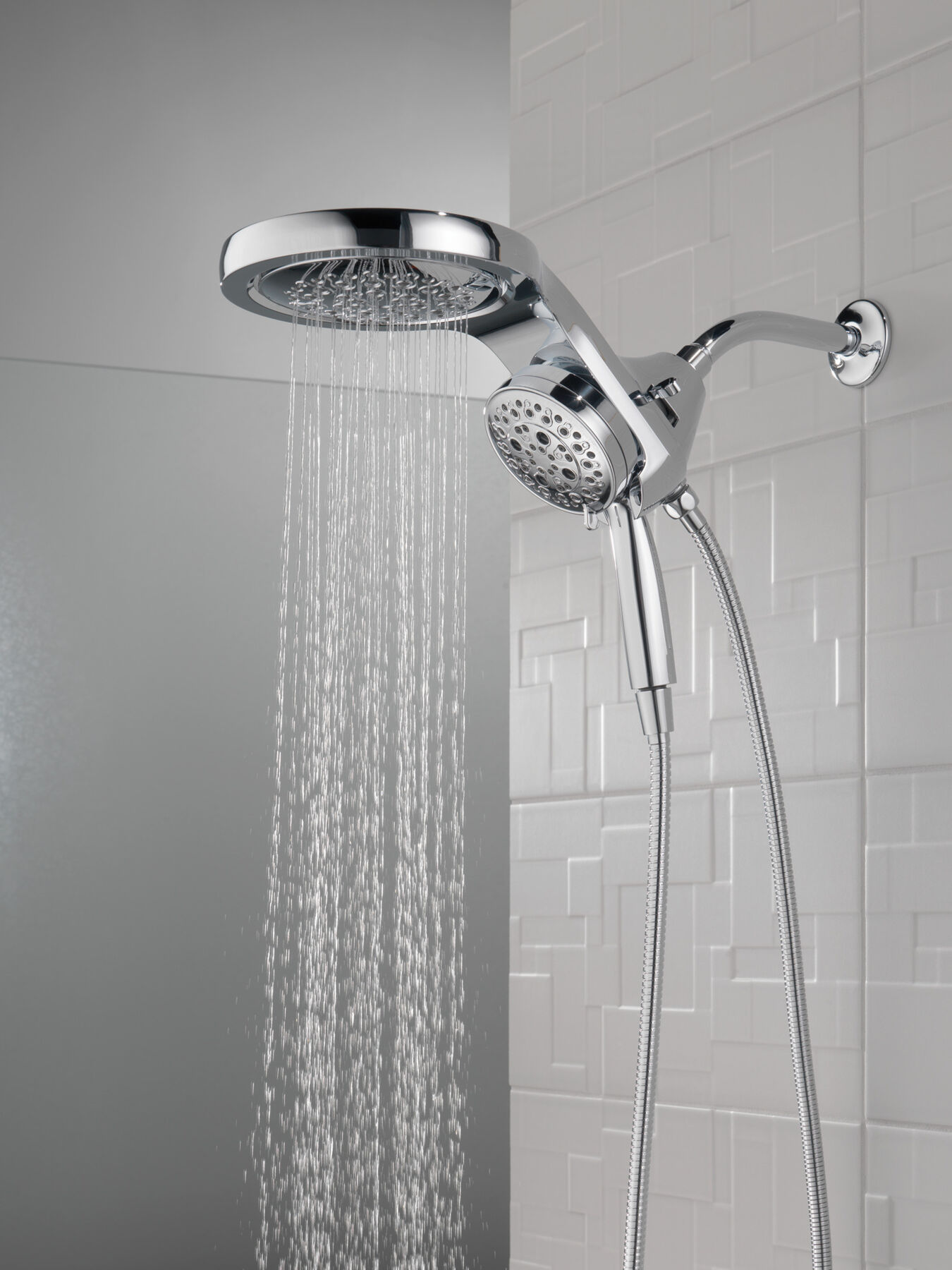 HydroRain&reg; H2Okinetic&reg; 5-Setting Two-in-One Shower Head (Recertified)