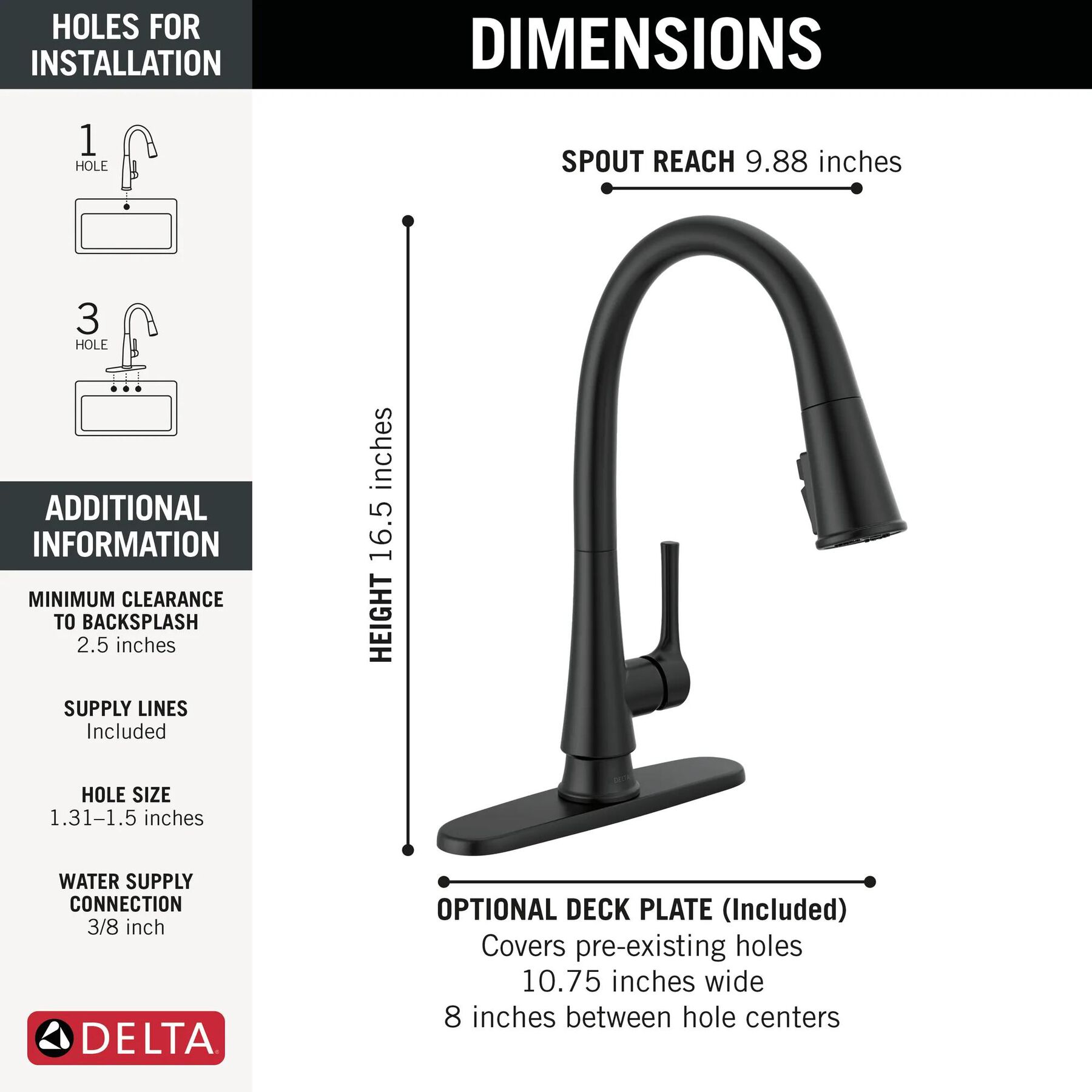 Single Handle Pull-Down Kitchen Faucet With ShieldSpray&reg;&nbsp;Technology in Matte Black (Recertified)
