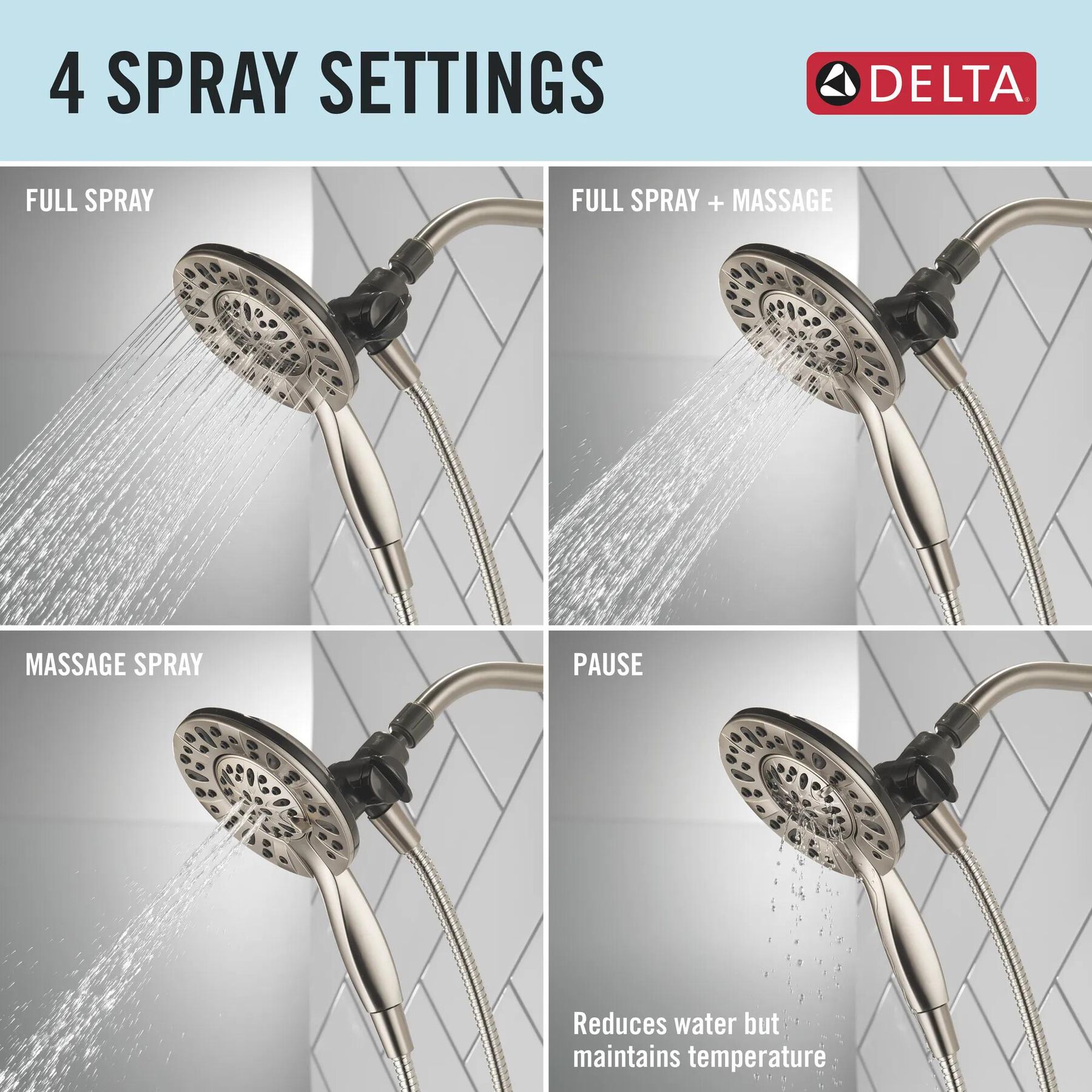 In2ition&reg; 4-Setting Two-in-One Shower (Recertified)