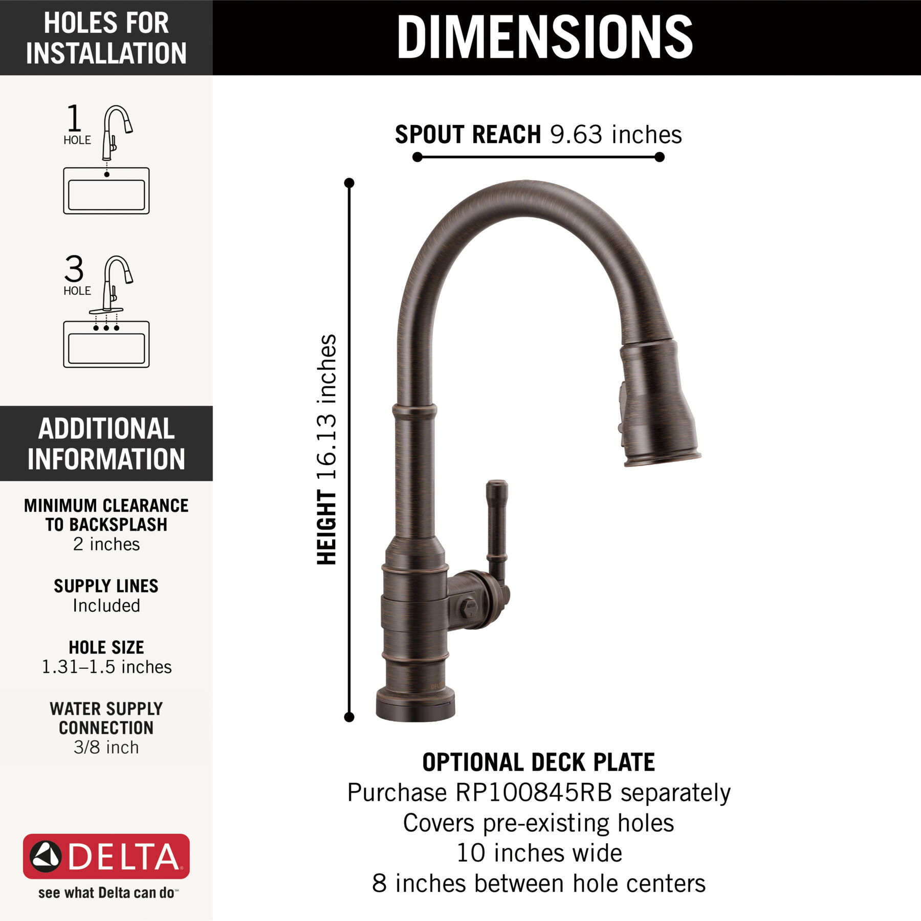 Touch<sub>2</sub>O&reg; Technology Kitchen Faucet with Touchless Technology