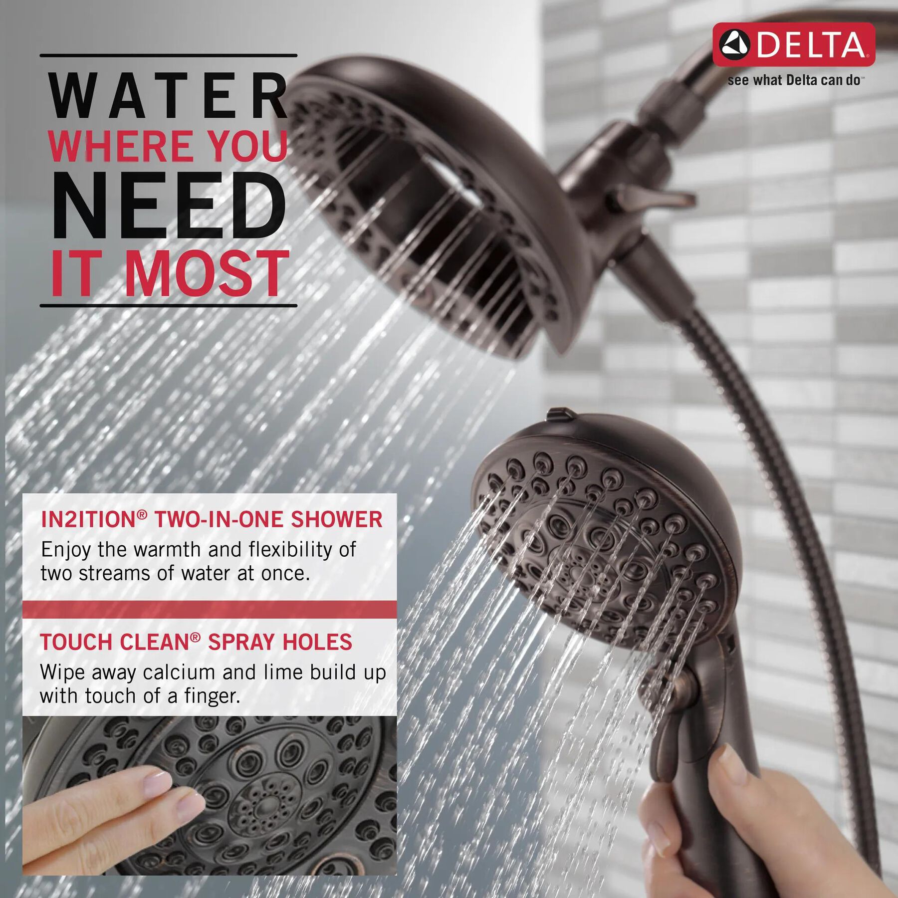 In2ition&reg; 5-Setting Two-in-One Shower