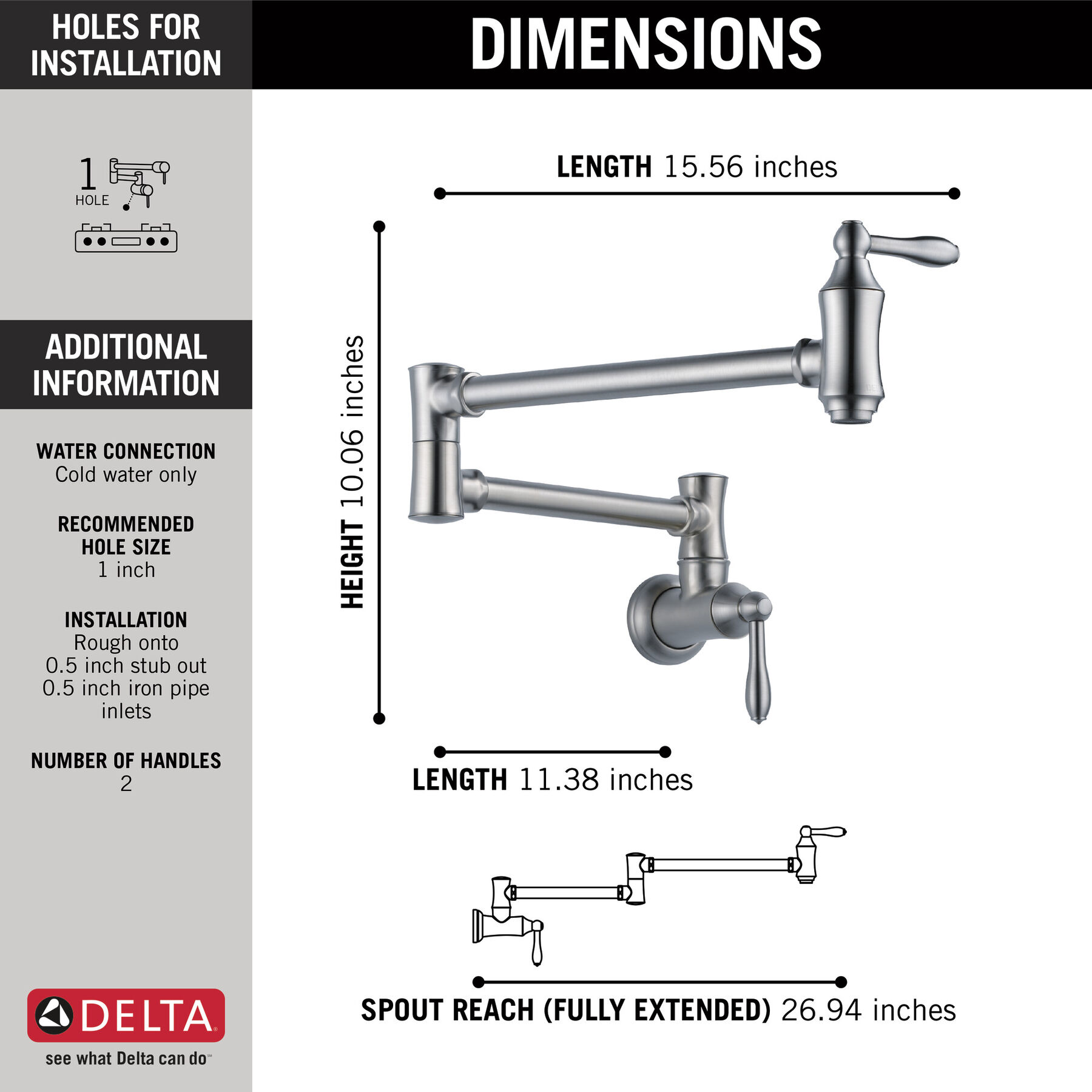 Traditional Wall Mount Pot Filler