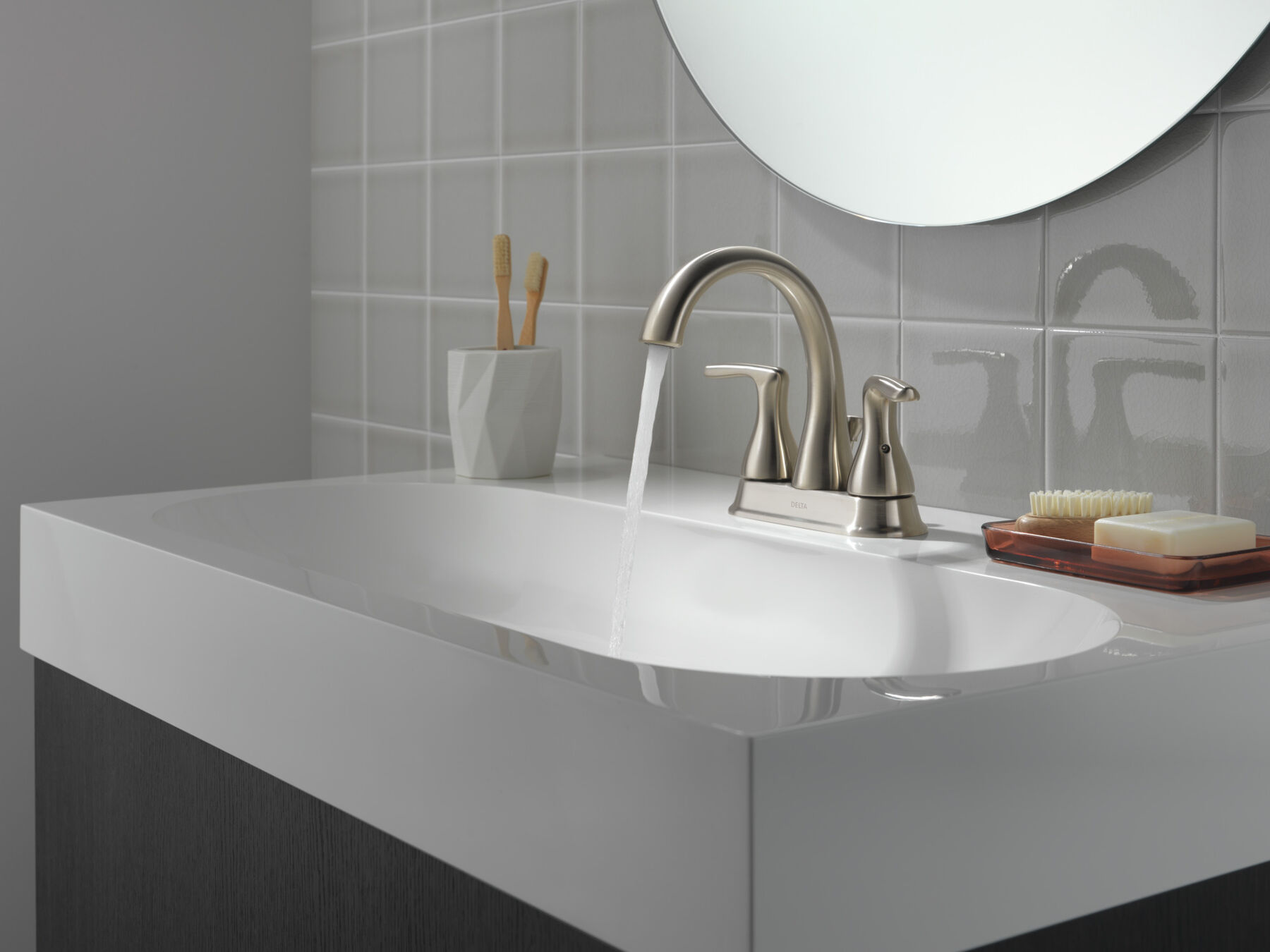 Two Handle Centerset Bathroom Faucet (Recertified)