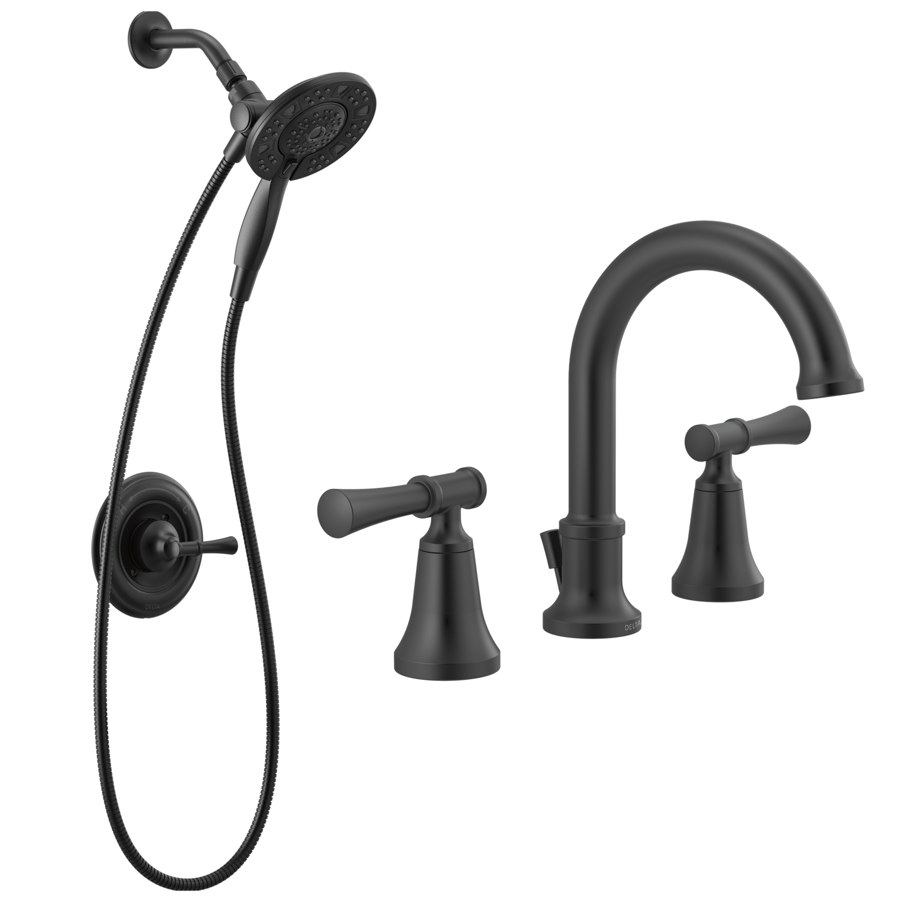 Widespread Lavatory Faucet with 14 Series Shower Trim and Rough Bundle