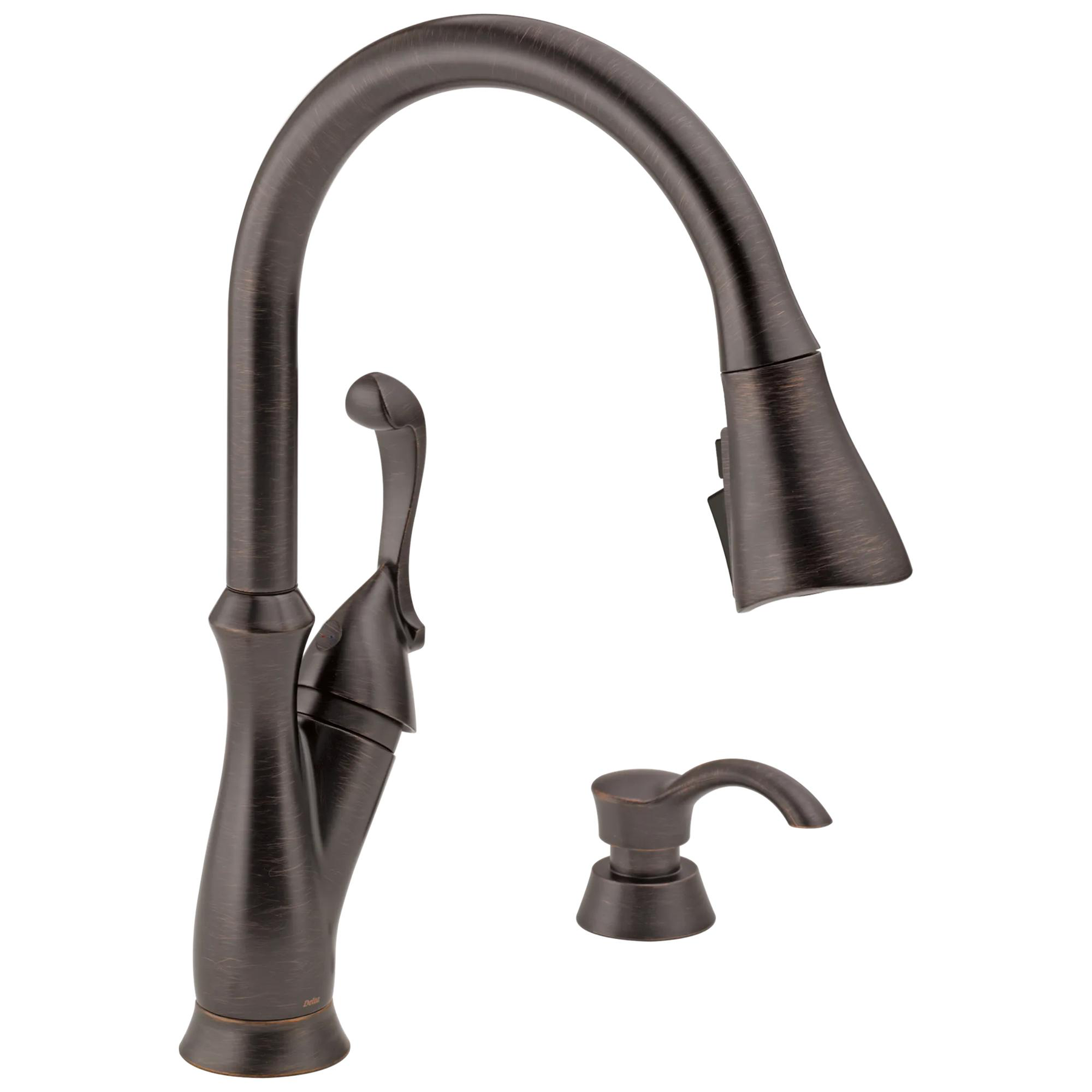 Single Handle Pull-Down Kitchen Faucet with Soap Dispenser and ShieldSpray