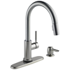 Single Handle Pull-Down Kitchen Faucet with Touch<sub>2</sub>O&reg; Technology Technology and Soap Dispenser