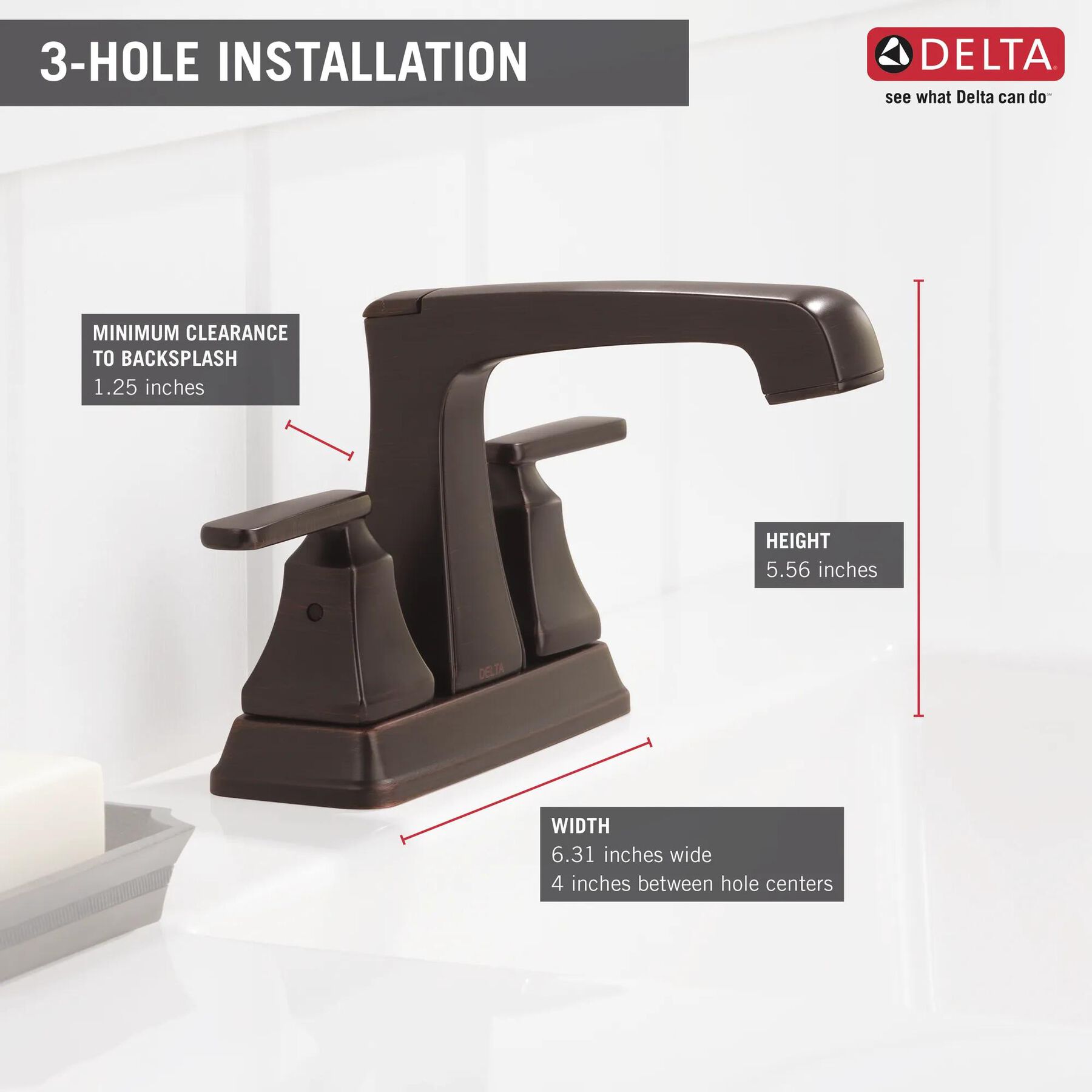 Two Handle Centerset Bathroom Faucet (Recertified)