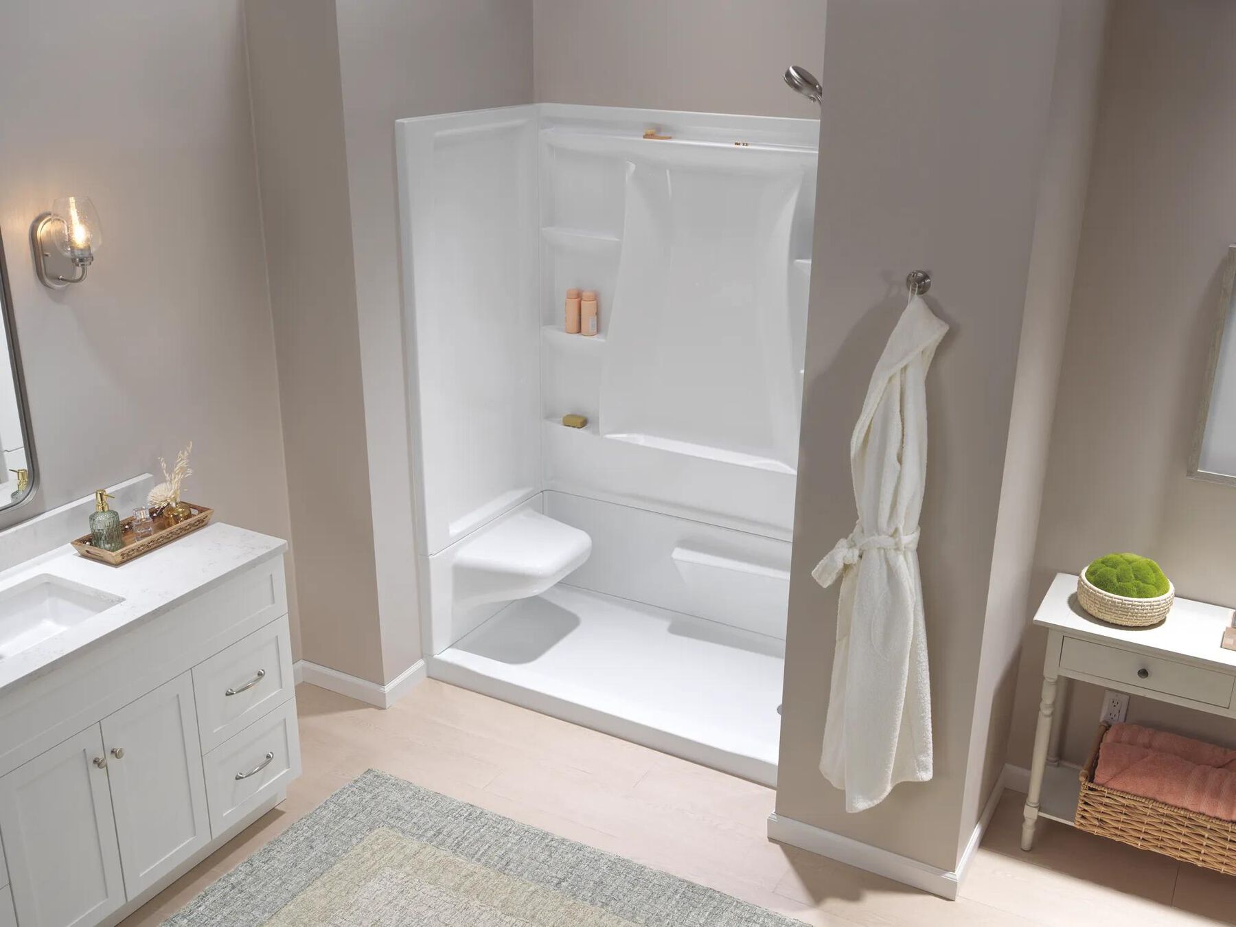 60x32 Alcove Shower Bundle  - Left Seat Right Drain
