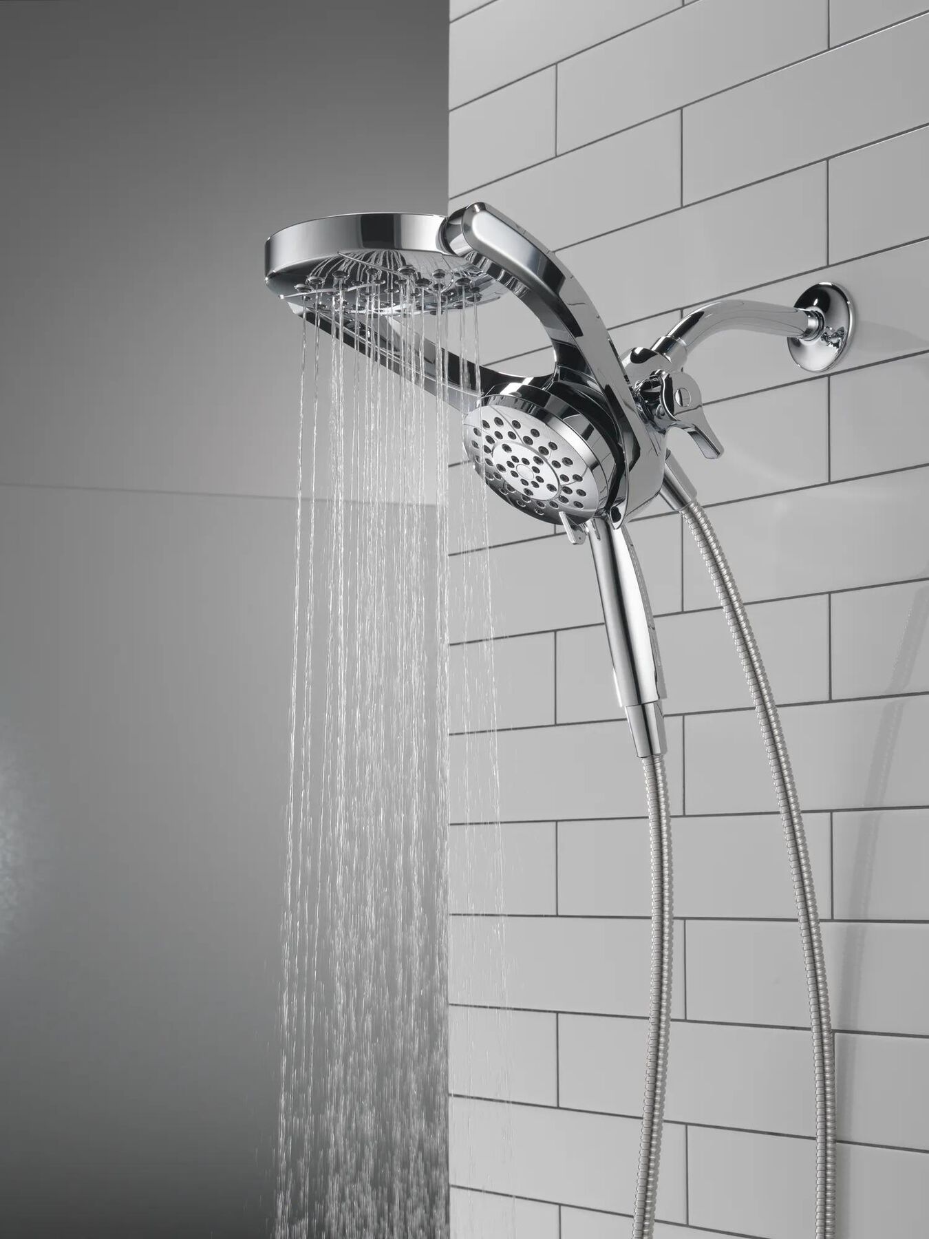 HydroRain&reg; 4-Setting Two-In-One Shower Head