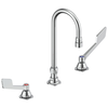Two Handle Widespread Bathroom Faucet with Gooseneck Spout - Less Pop-Up