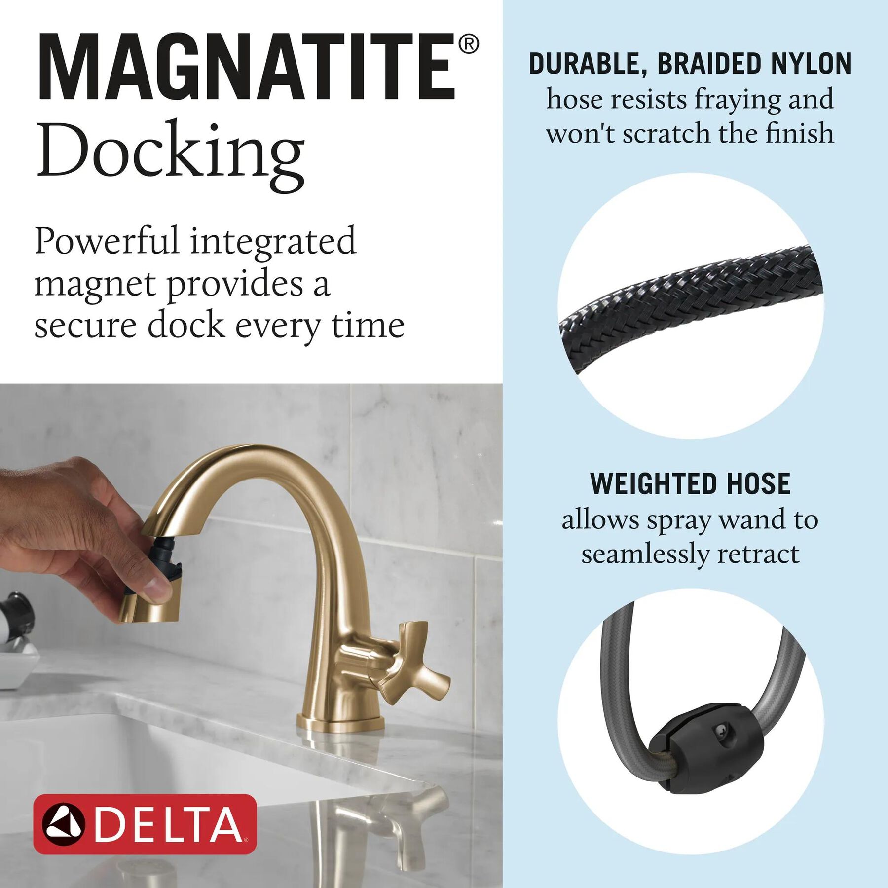 Single Handle Pull Down Bathroom Faucet