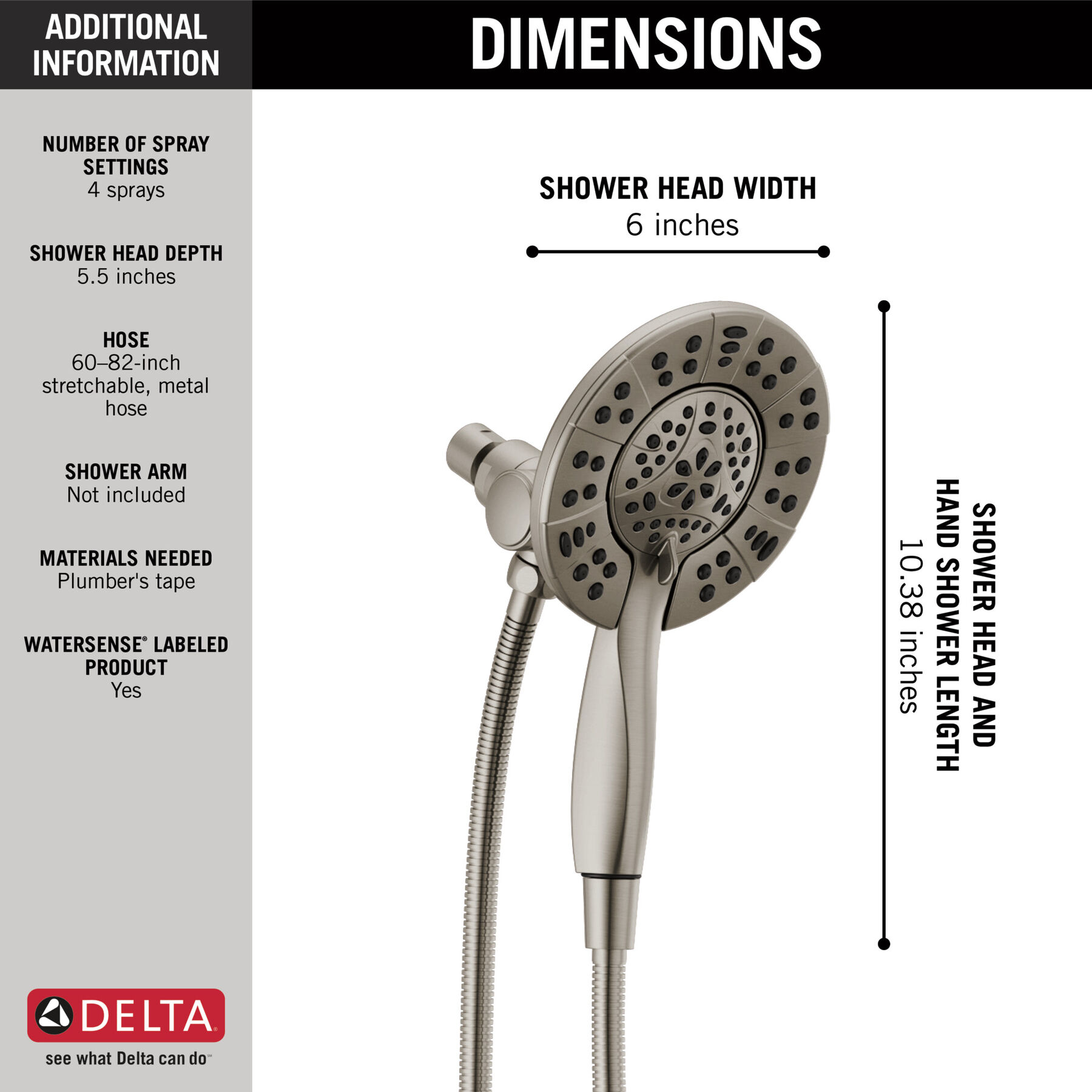 In2ition&reg; HSSH 1.75 GPM 4-Setting (Recertified)