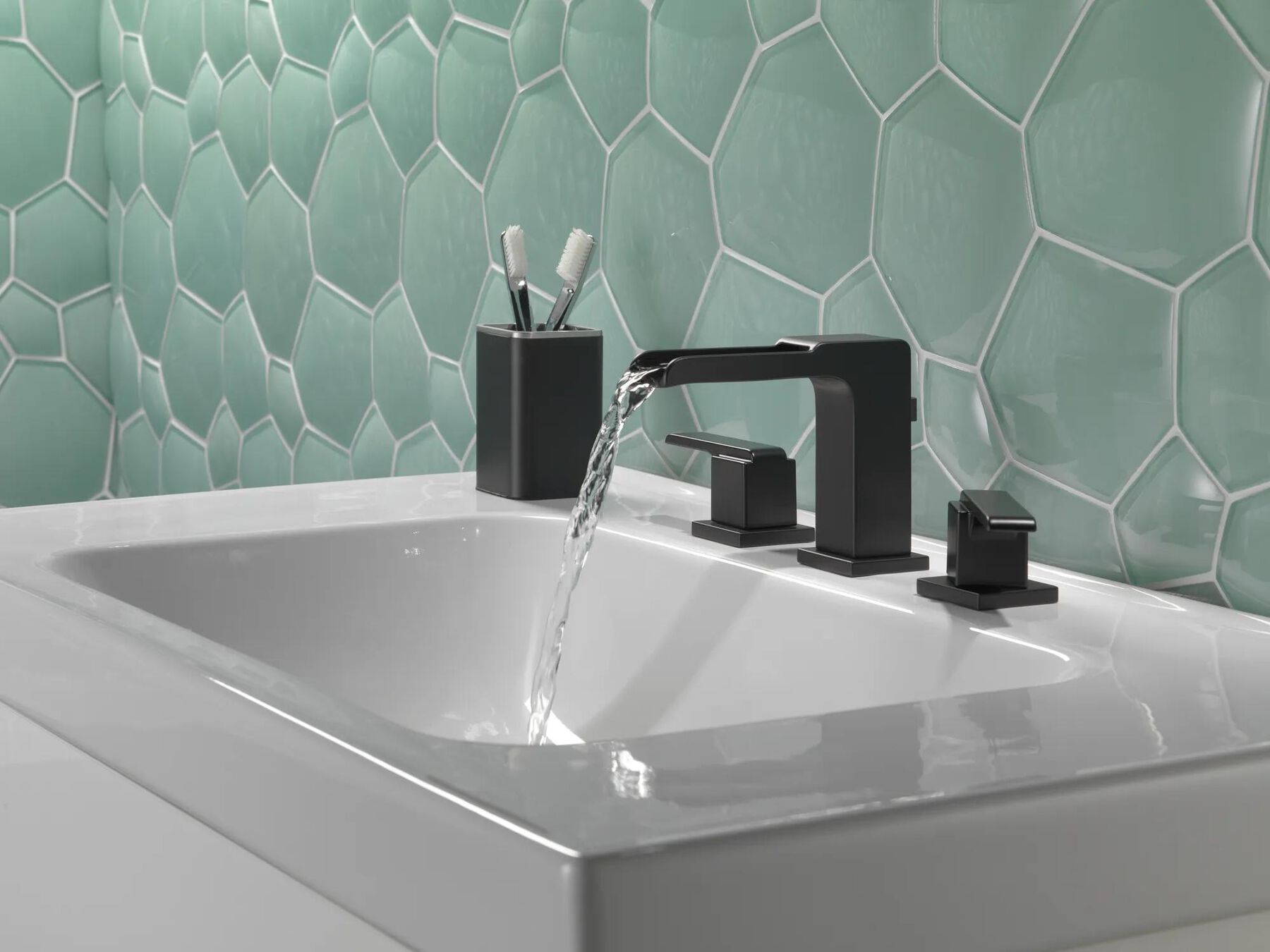 Two Handle Widespread Channel Bathroom Faucet (Recertified)