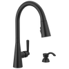 Single Handle Pull-Down Kitchen Faucet with Soap Dispenser and ShieldSpray&reg; Technology