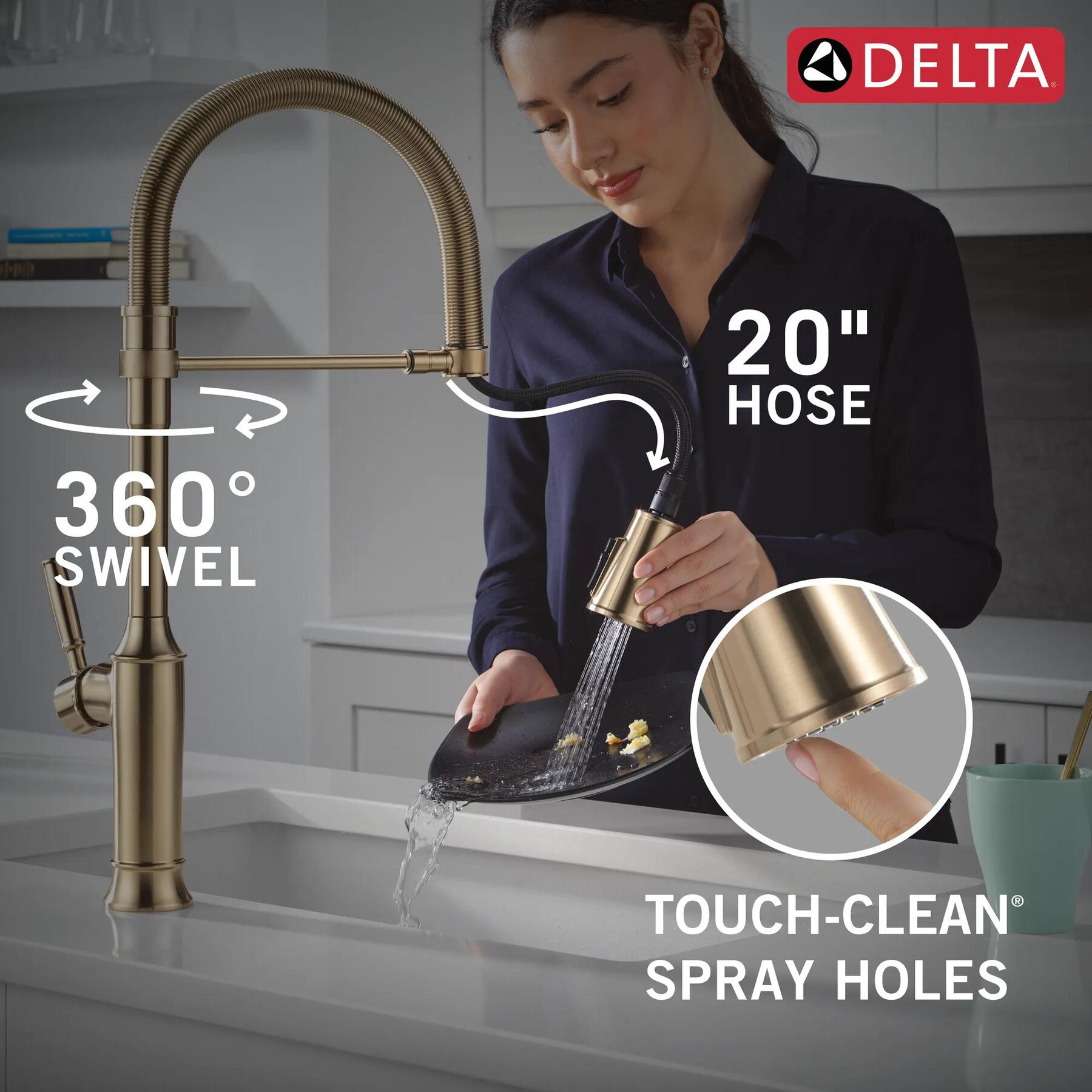 Single-Handle Pull-Down Spring Kitchen Faucet