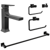 Single Handle Lavatory Faucet with Bathroom Accessories Bundle