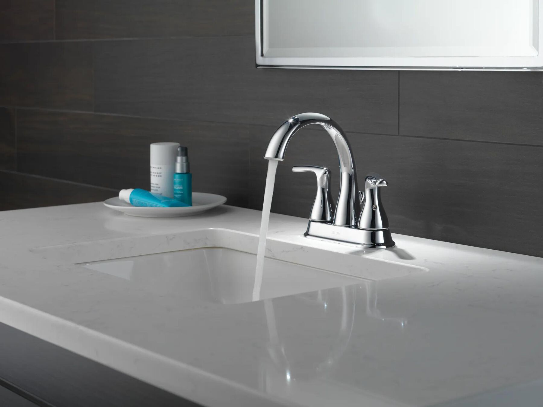 Two Handle Centerset Bathroom Faucet (Recertified)