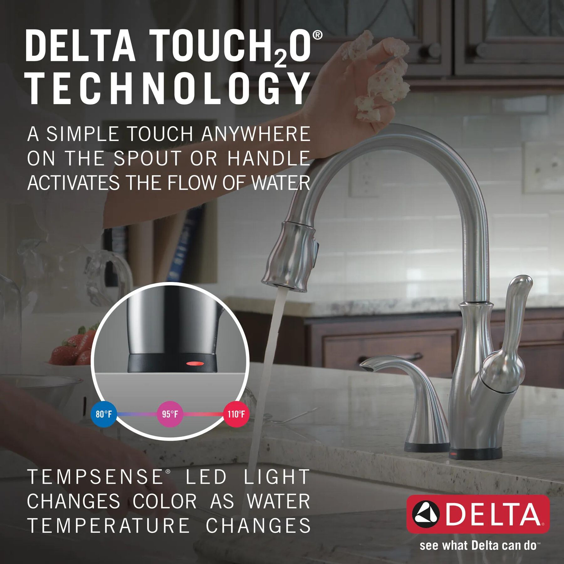 VoiceIQ&reg; Single Handle Pull-Down Faucet with Touch<sub>2</sub>O&reg; Technology