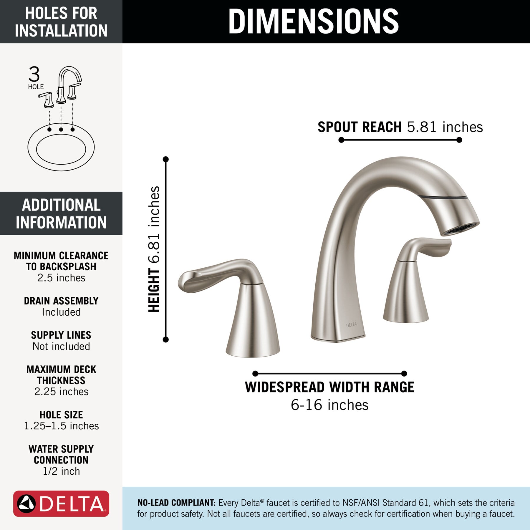 Two Handle Widespread Pull-Down Bathroom Faucet