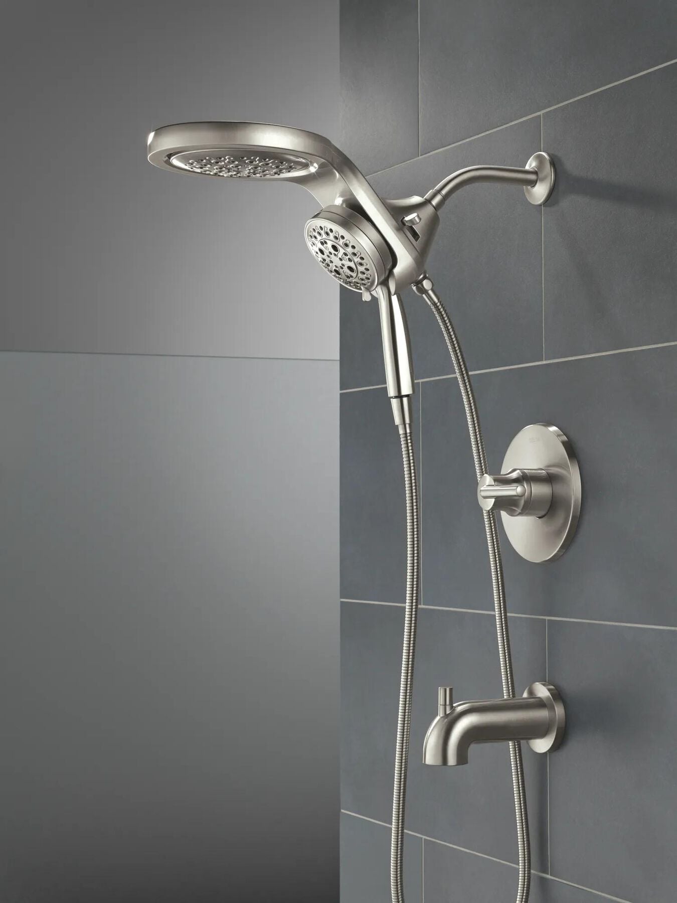 HydroRain&reg; H<sub>2</sub>Okinetic&reg; 5-Setting Two-in-One Shower Head