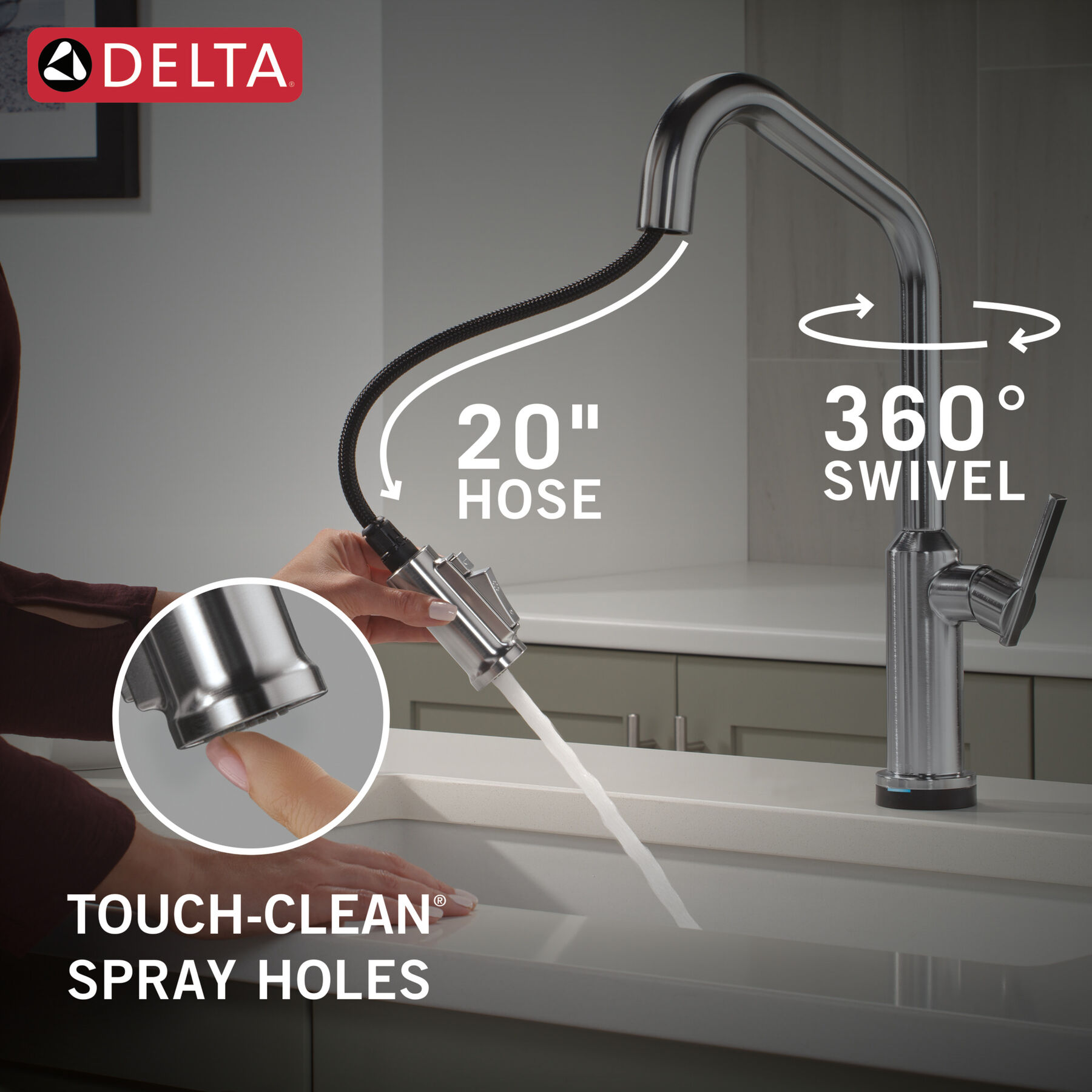 Touch2O&reg; Technology Kitchen Faucet with Touchless Technology