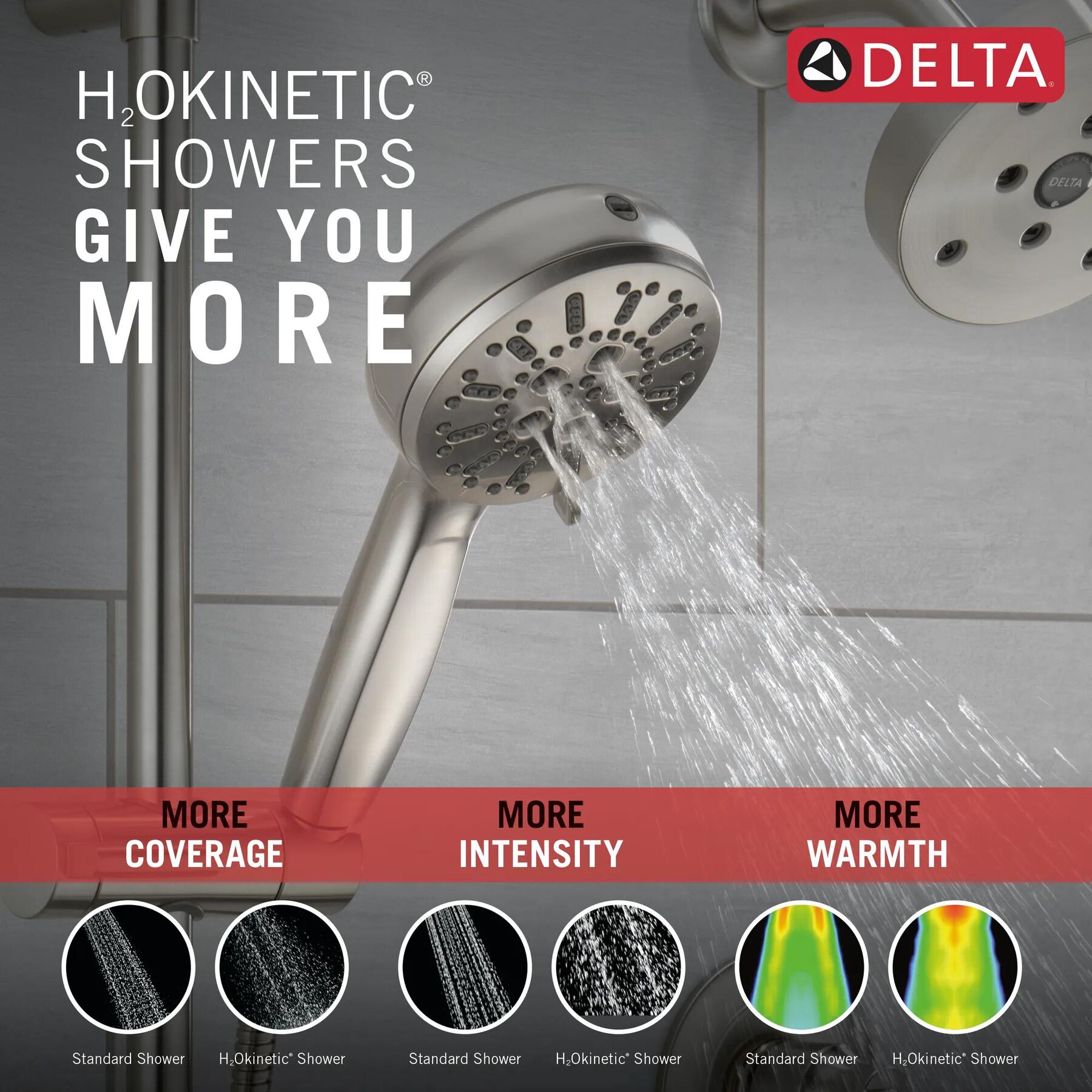 7-Setting Slide Bar Hand Shower with Cleaning Spray (Recertified)