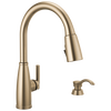 Single Handle Pull-Down Kitchen Faucet with Soap Dispenser and ShieldSpray&reg; Technology