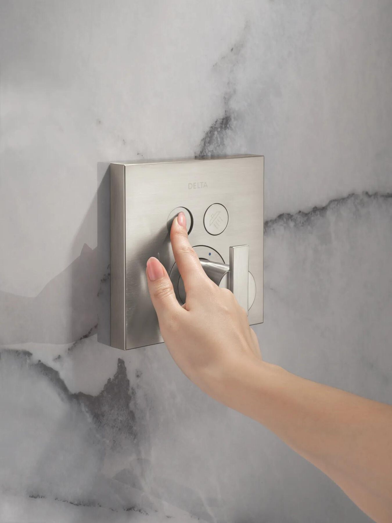 Angular Modern Push-Button Shower