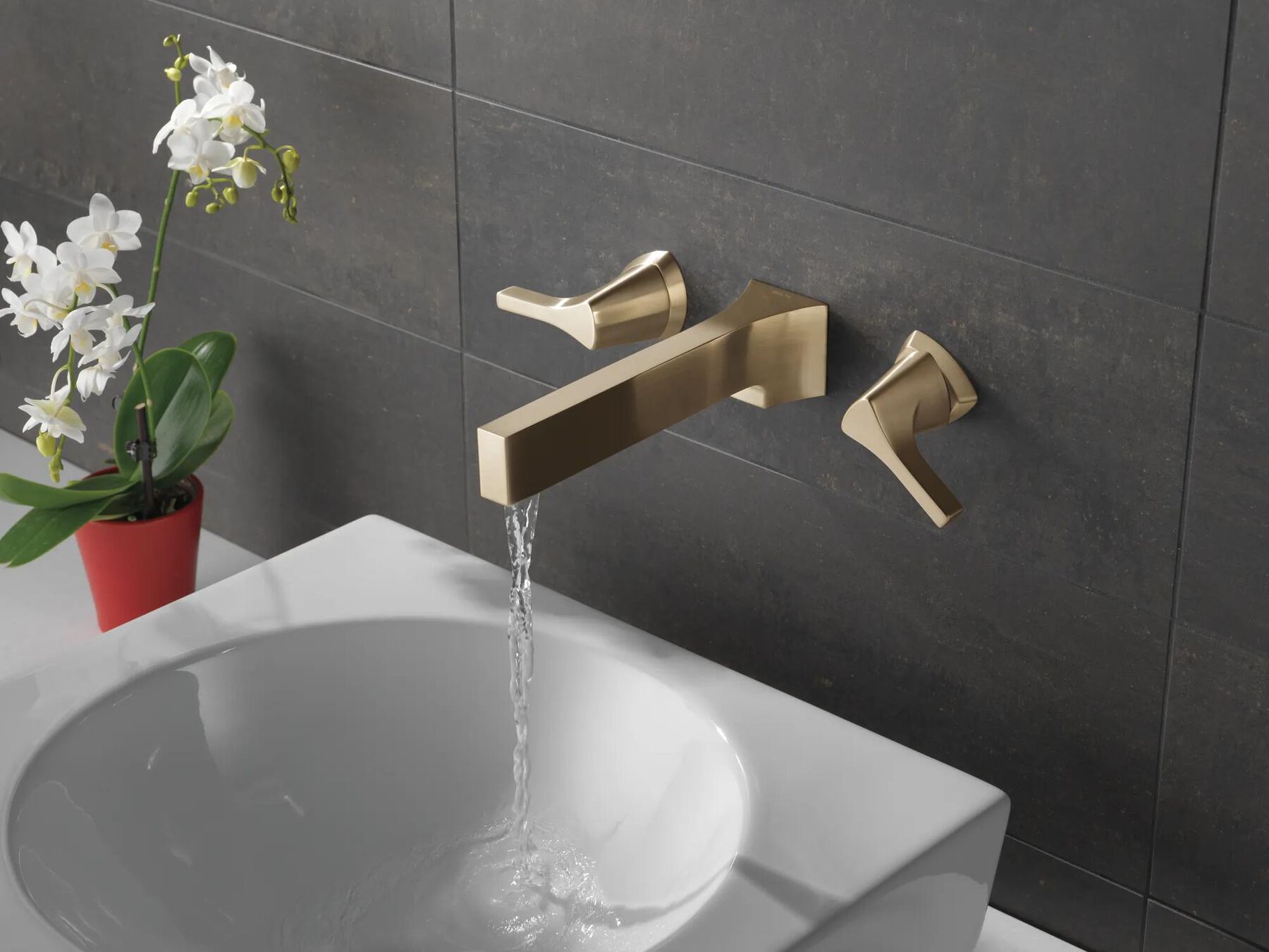 Two Handle Wall Mount Bathroom Faucet Trim
