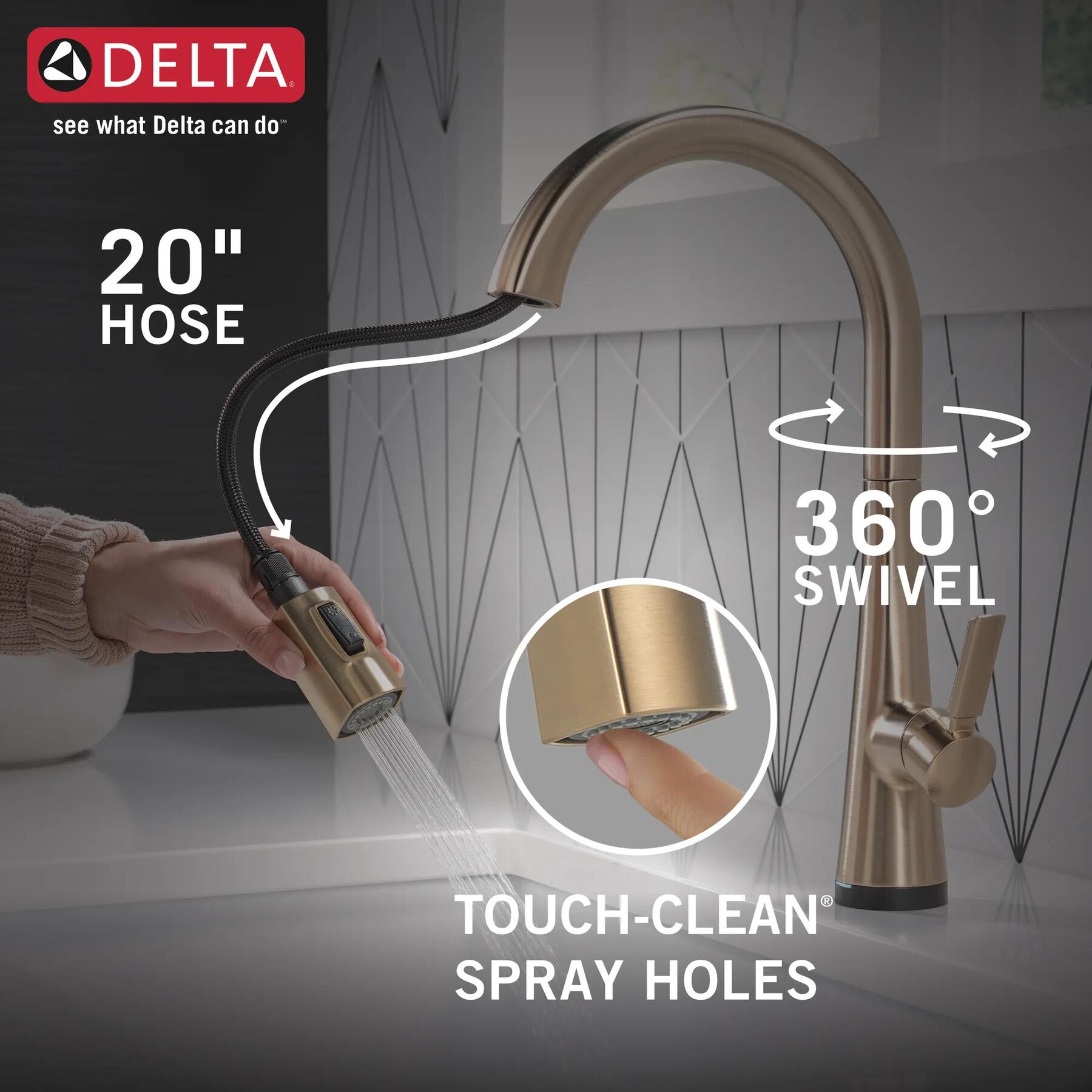 Single Handle Pull-Down Kitchen Faucet With Touch<sub>2</sub>O&reg;  Technology