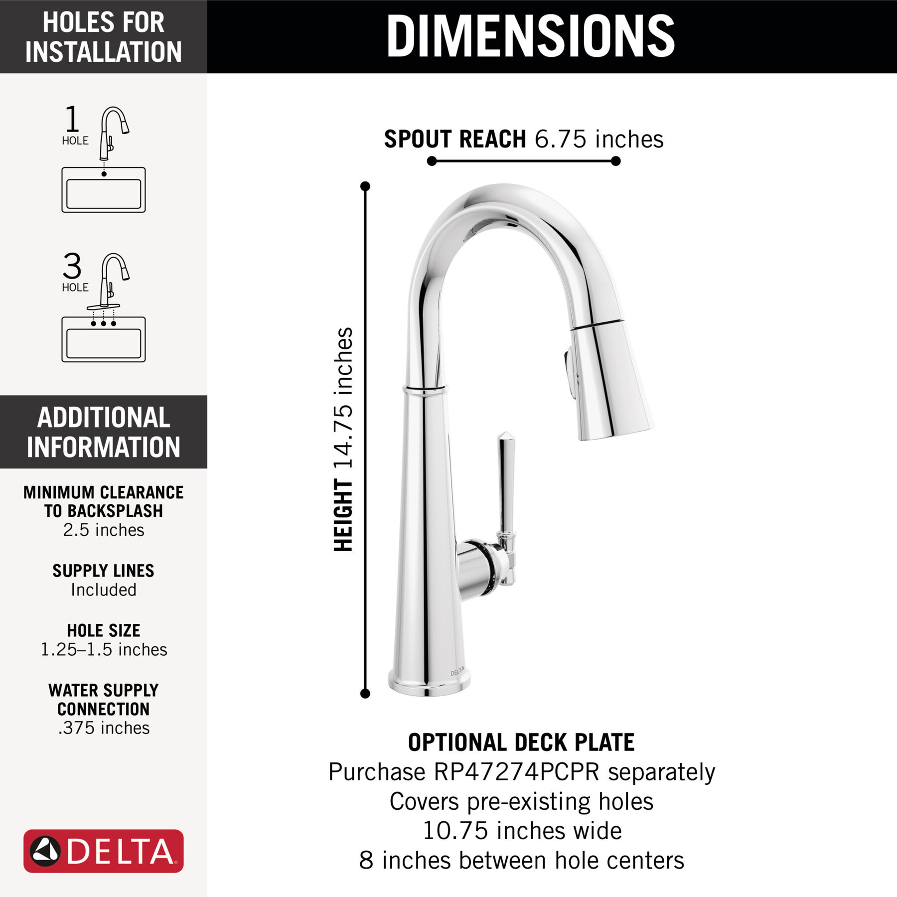 Single Handle Pull-Down Bar/Prep Faucet