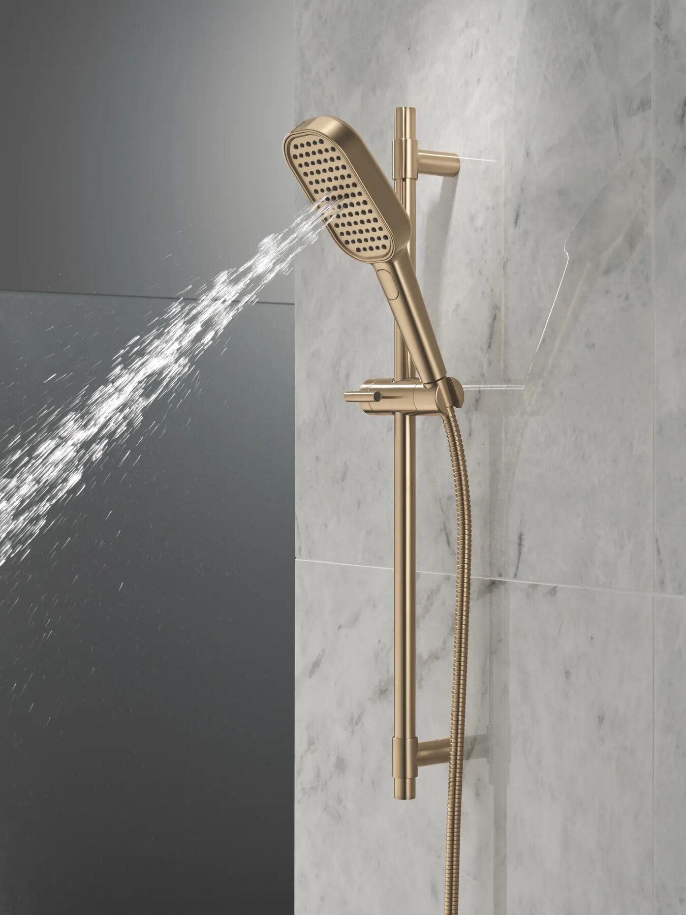 4-Setting Hand Shower with Slide Bar featuring FeatherRain&trade; Spray