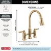 Two Handle Pull-Down Bridge Kitchen Faucet