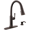 Single Handle Pull-Down Kitchen Faucet with Soap Dispenser and ShieldSpray Technology