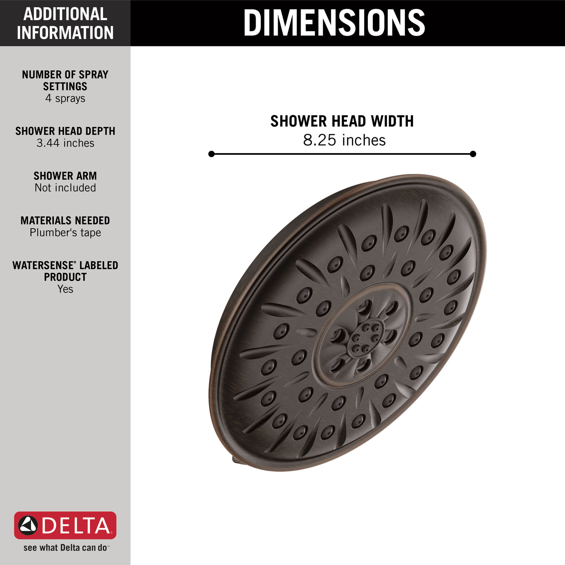 Ultrasoak&reg; 4-Setting Shower Head
