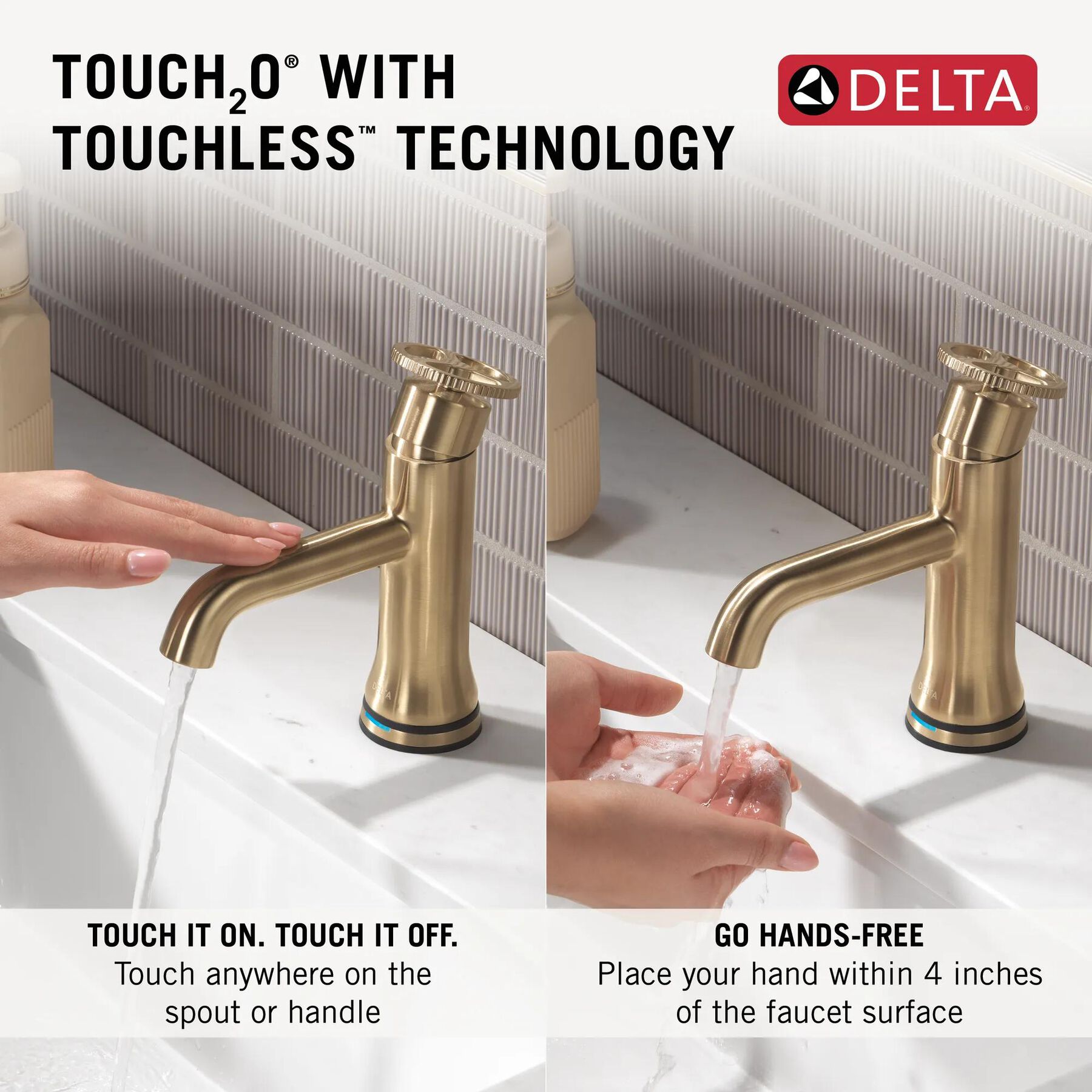Touch2O Bathroom Faucet with Touchless Technology