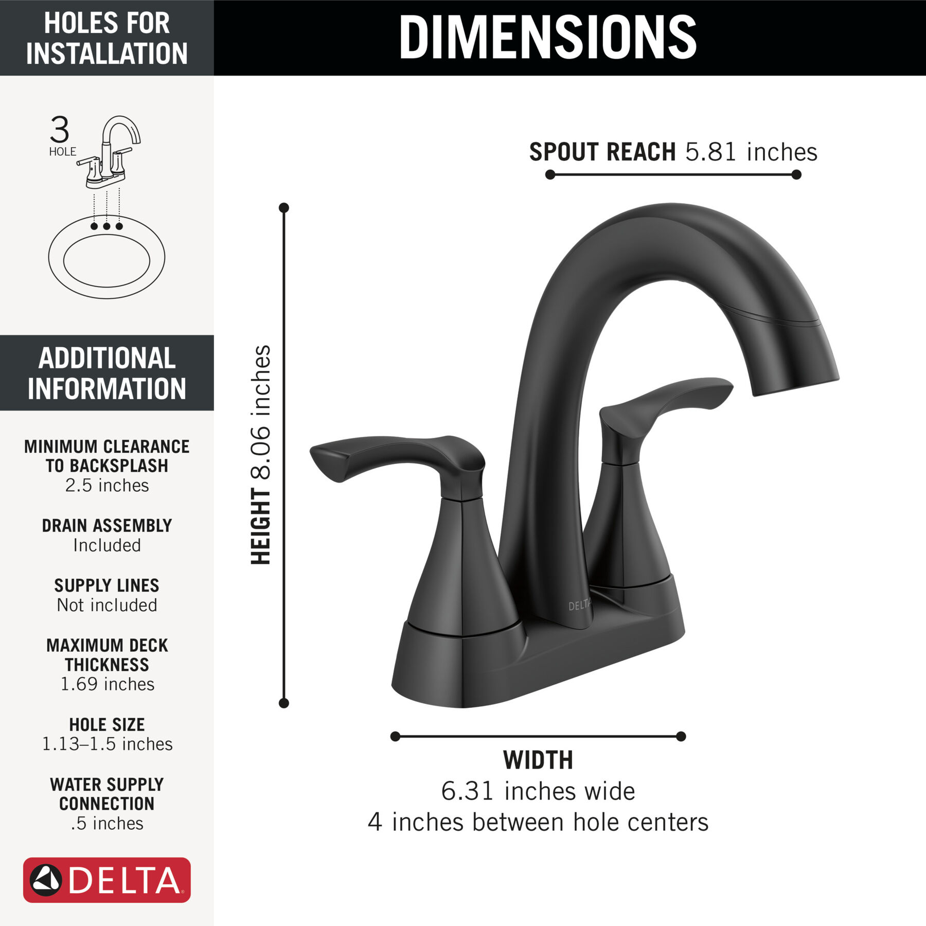 Two Handle Centerset Pull-Down Bathroom Faucet