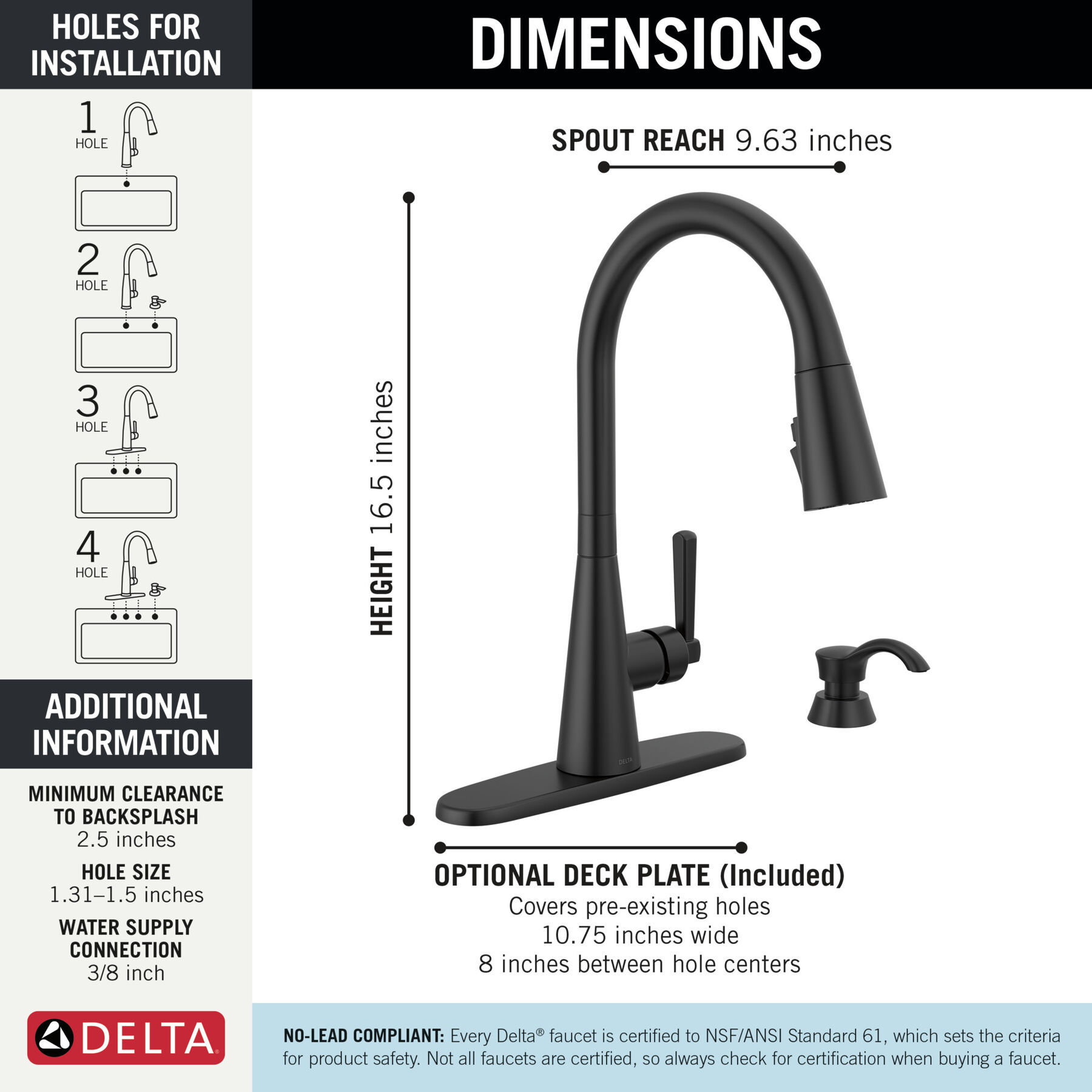 Single Handle Pull-Down Kitchen Faucet with Soap Dispenser and ShieldSpray&reg; Technology