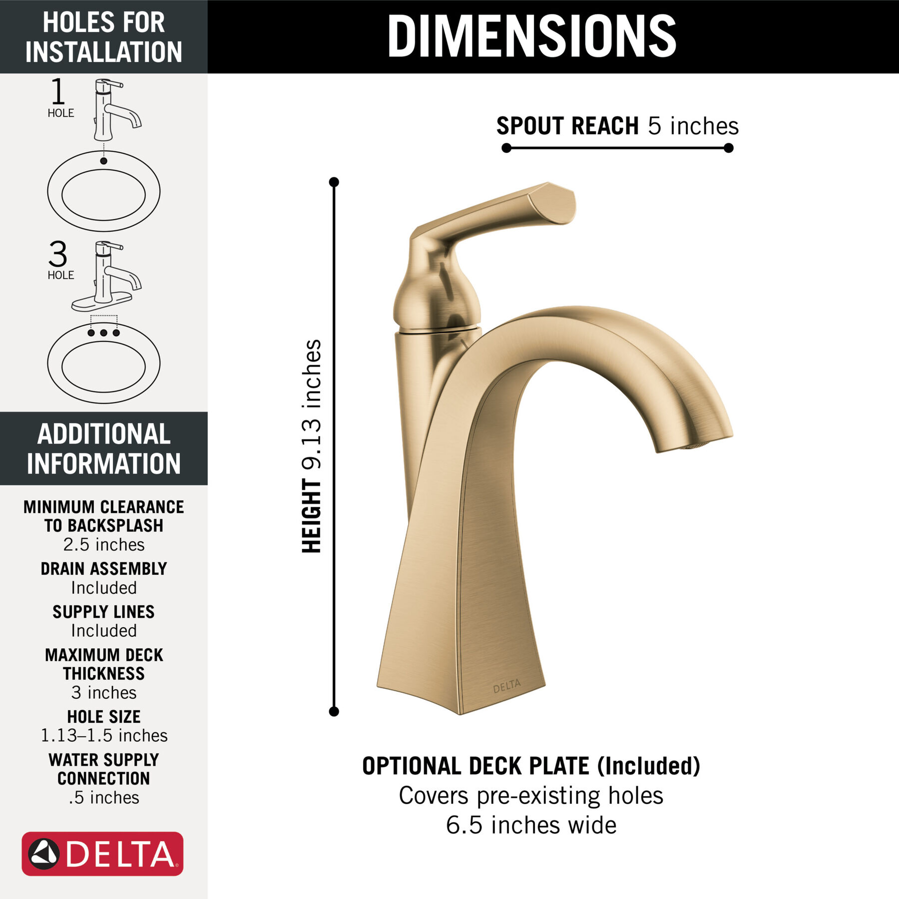 Single Handle Bathroom Faucet (Recertified)