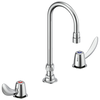Two Handle Widespread Bathroom Faucet with Gooseneck Spout - Less Pop-Up