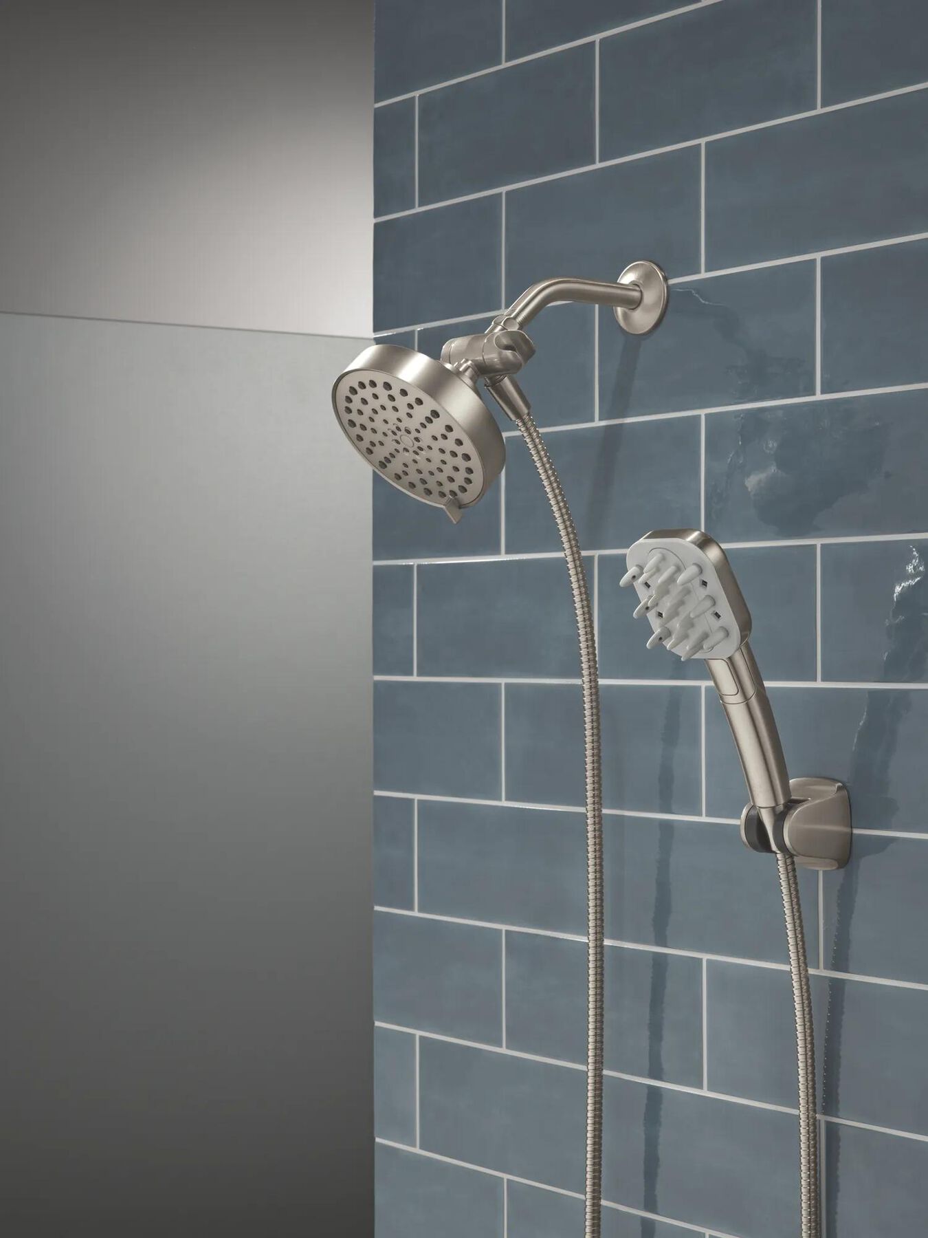 Detangling Hand Shower with 4-Setting Showerhead Bundle
