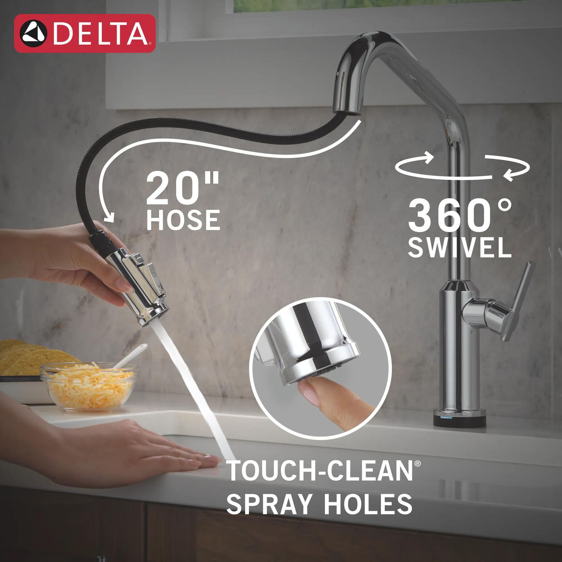 Touch2O&reg; Technology Kitchen Faucet with Touchless Technology
