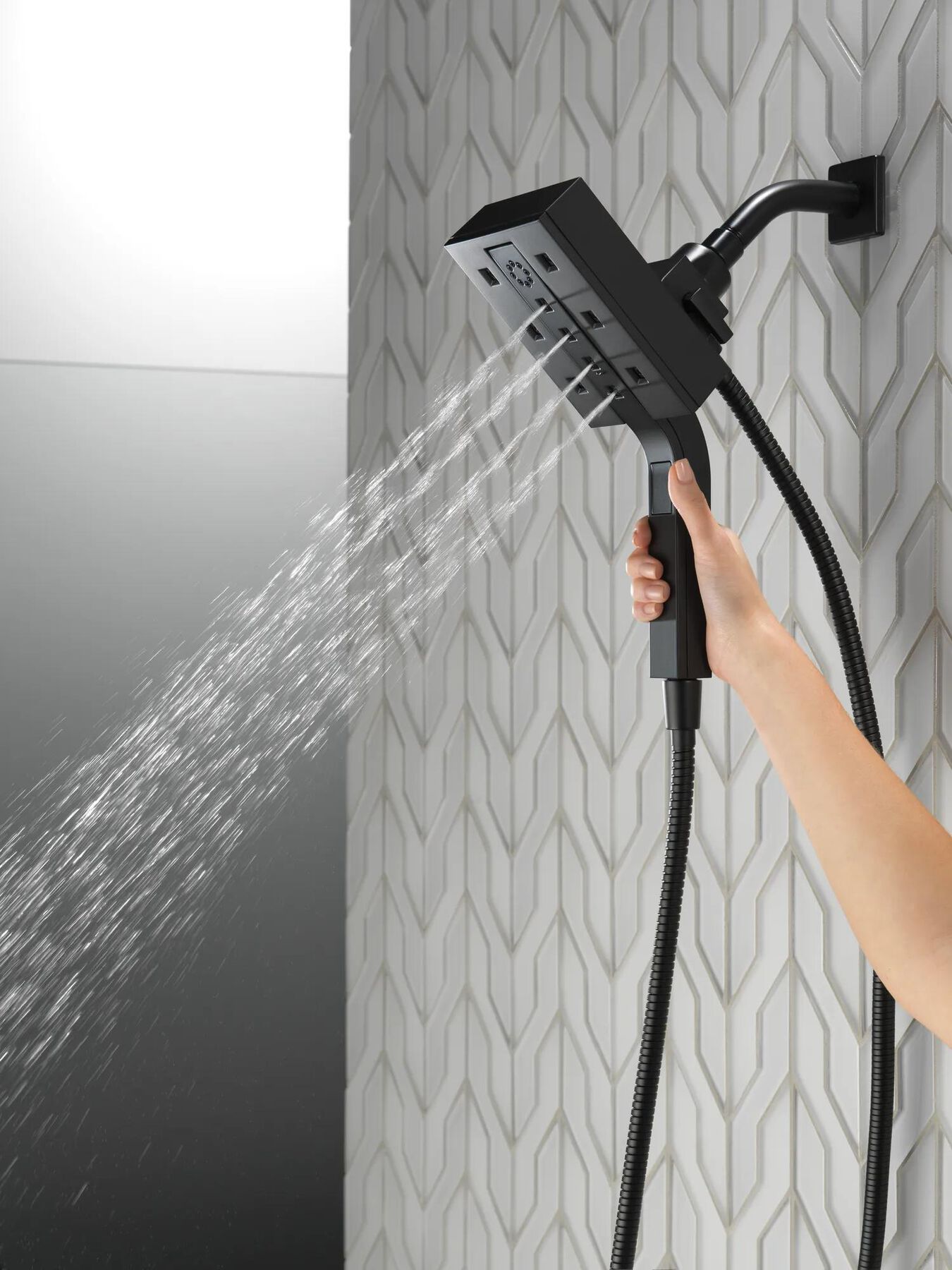H<sub>2</sub>Okinetic&reg; In2ition&reg; 4-Setting Two-in-One Shower