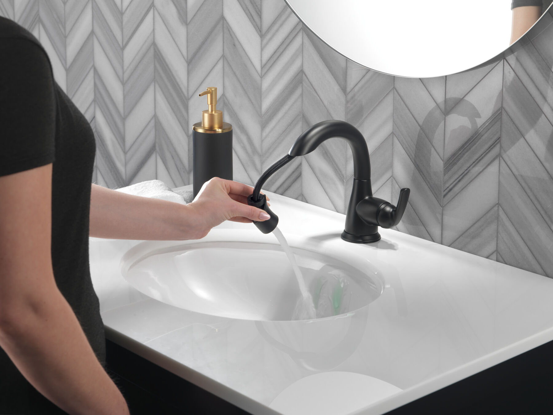 Centerset Bathroom Faucet Pull-Down (Recertified)
