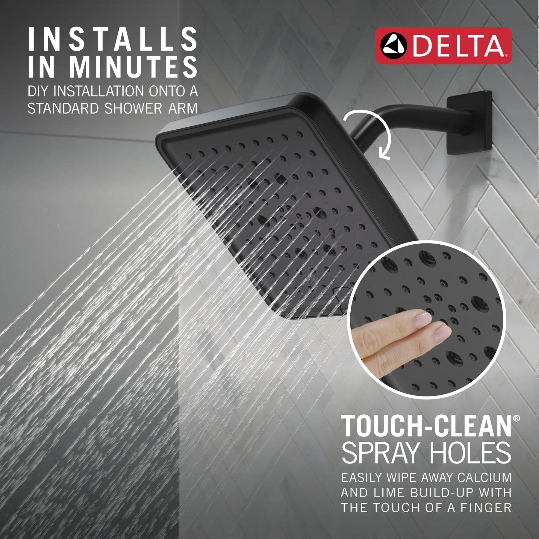H2Okinetic&reg; 6-Setting 8-inch Raincan Shower Head