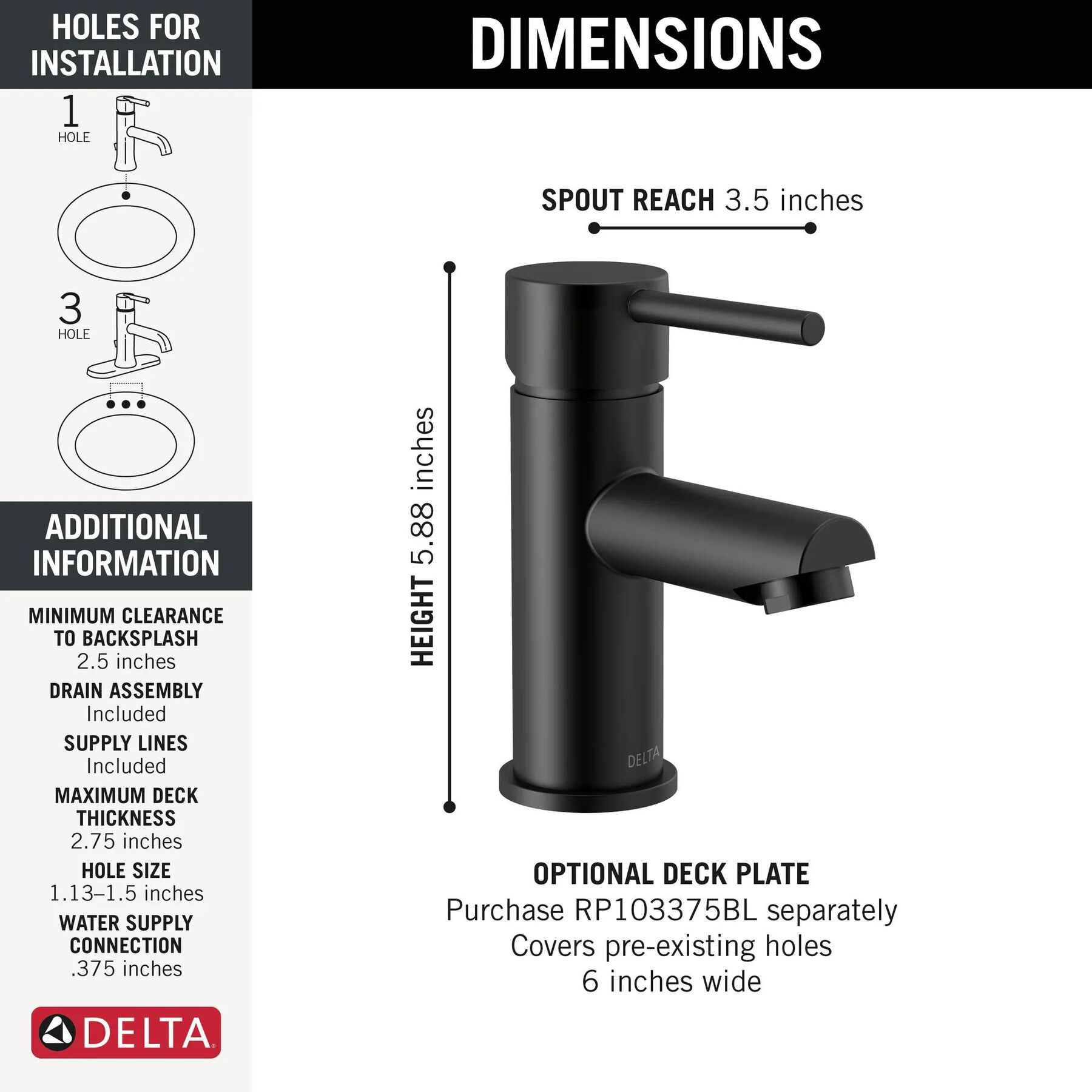 Single Handle Project-Pack Bathroom Faucet