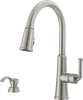 Single Handle Pull-Down Kitchen Faucet with Soap Dispenser and ShieldSpray&reg; Technology